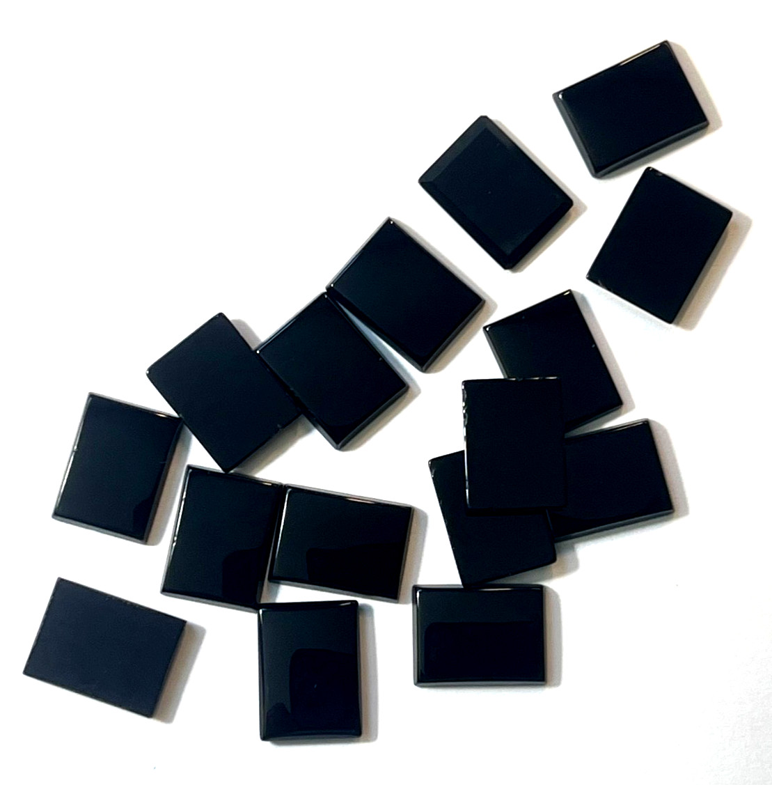 FOUR (4) PIECES BLACK ONYX 16X12 MM RECTANGLE FLAT AS PICTURED BELOW WHOLESALE