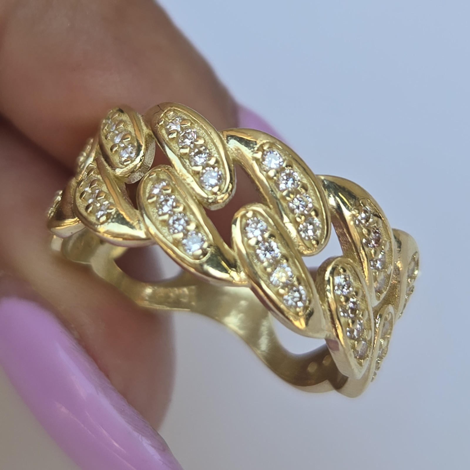 Solid 10k yellow Gold Cuban Ring Band