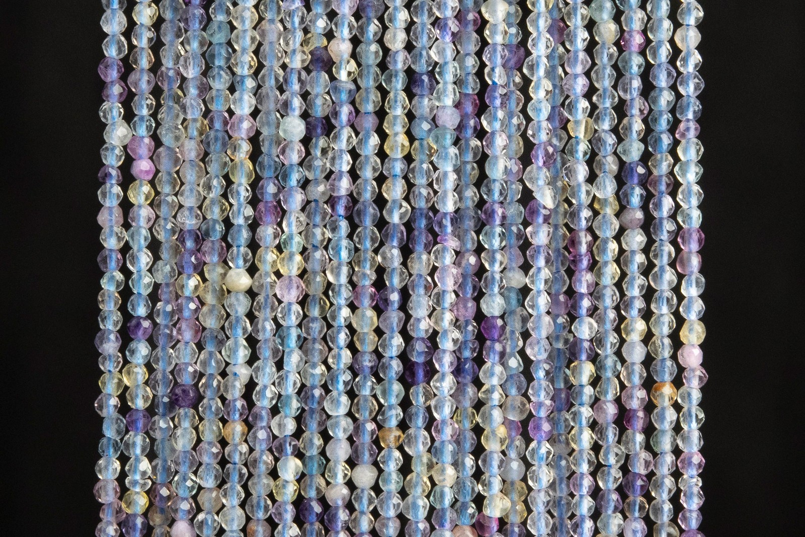 Natural Multicolor Fluorite Loose Beads AAA Faceted Round Shape 2mm 3mm 4mm