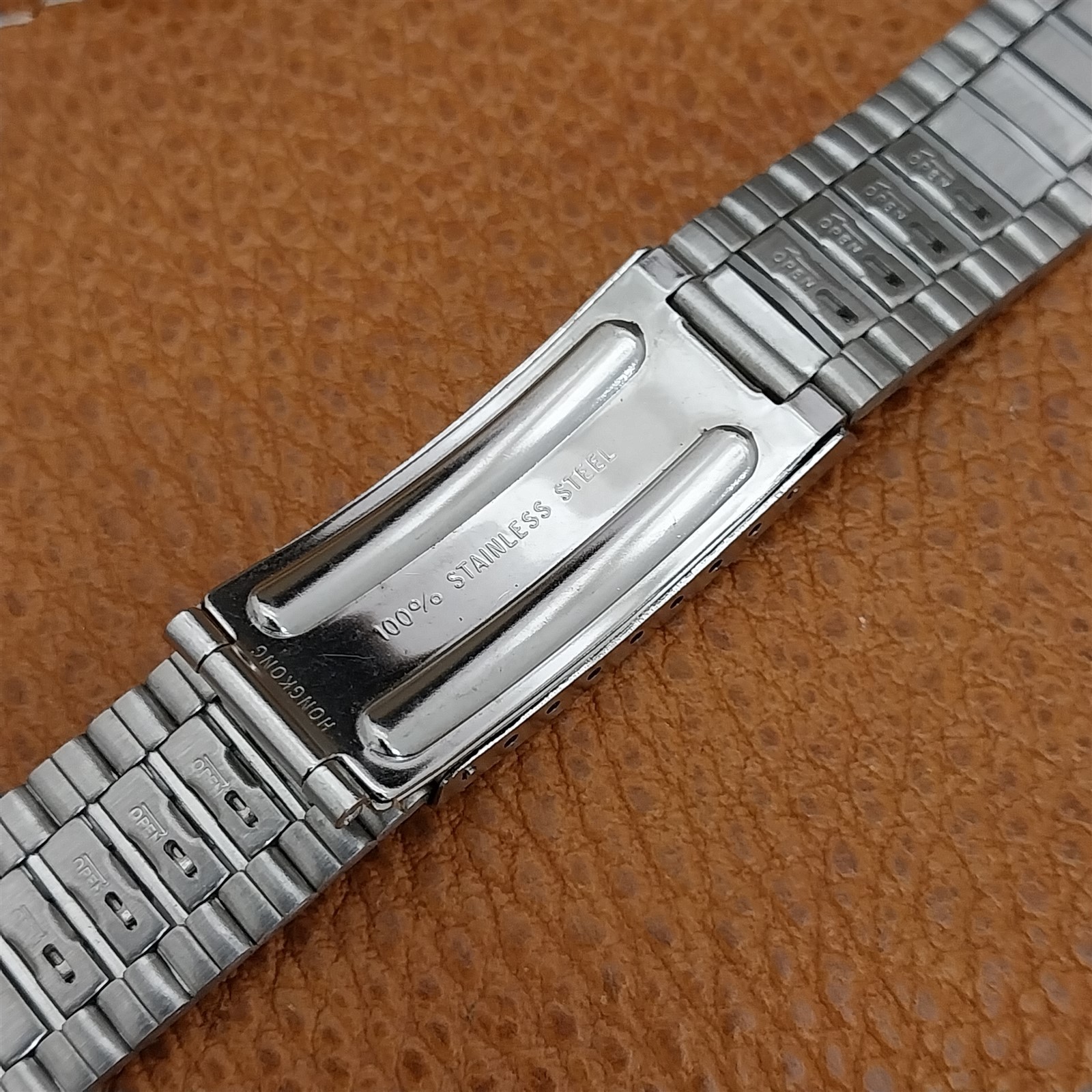 Vintage 18mm Stainless Steel Straight-End Classic 1970s nos Unused Watch Band