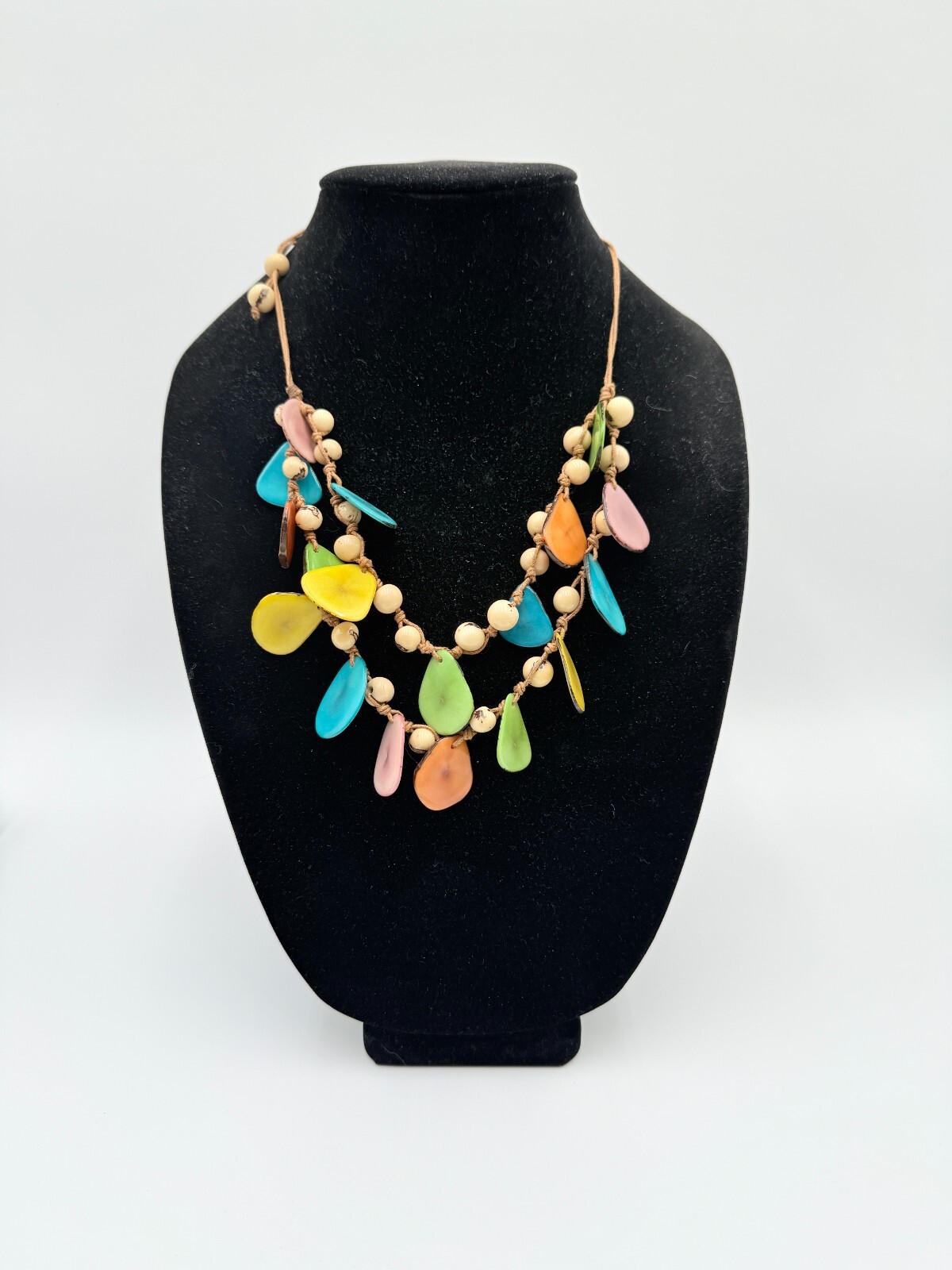 Tagua by SORAYA CEDENO Agave Necklace Multi Color Artisan New
