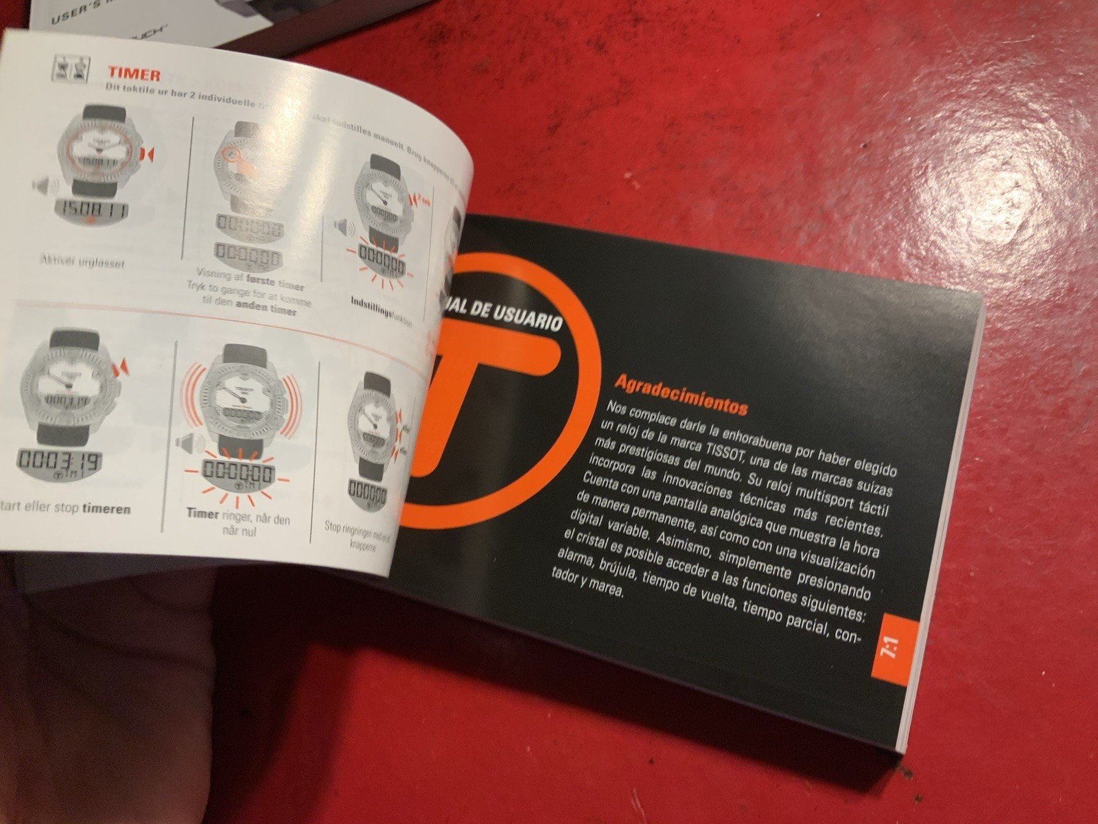 Tissot Tactile Functions Owners Manual User’s manual only One