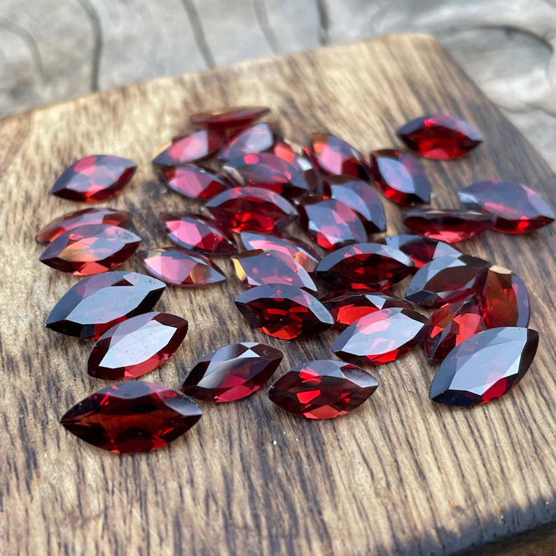 [WHOLESALE] NATURAL GARNET FACETED MARQUISE SHAPE LOOSE GEMSTONE LOT JEWELLERY.