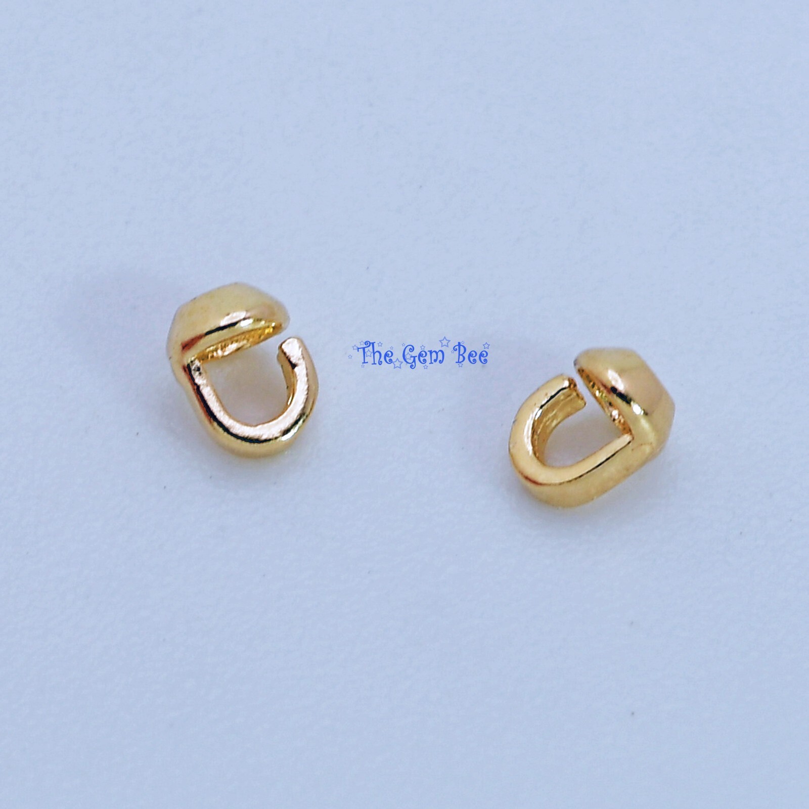 14K Solid Yellow Gold Crimp Hook Bead Tip Cup End Findings Quantity: (2)