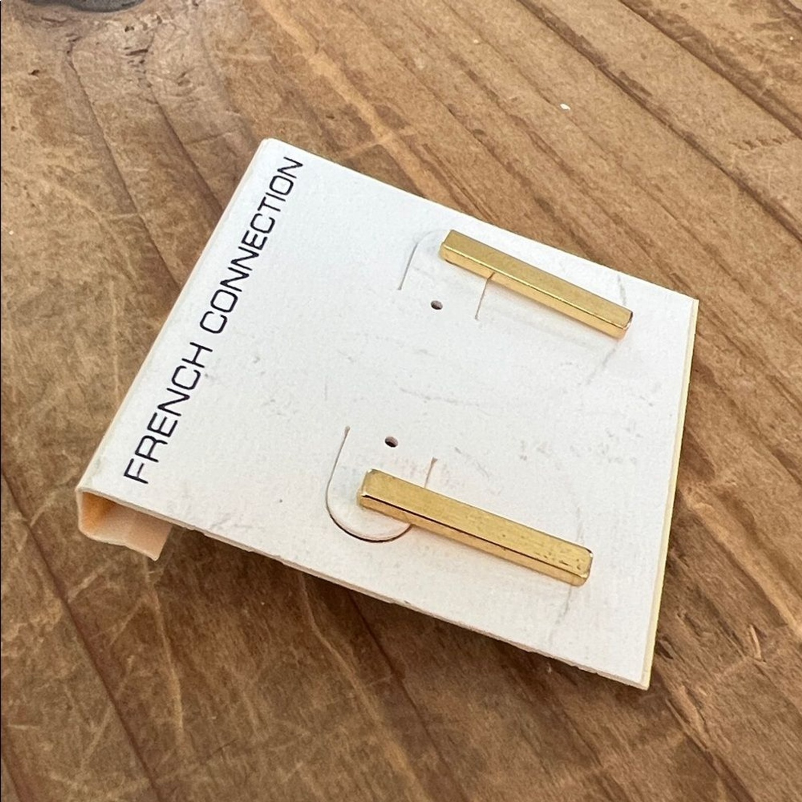 French Connection Gold-Tone Bar Earrings