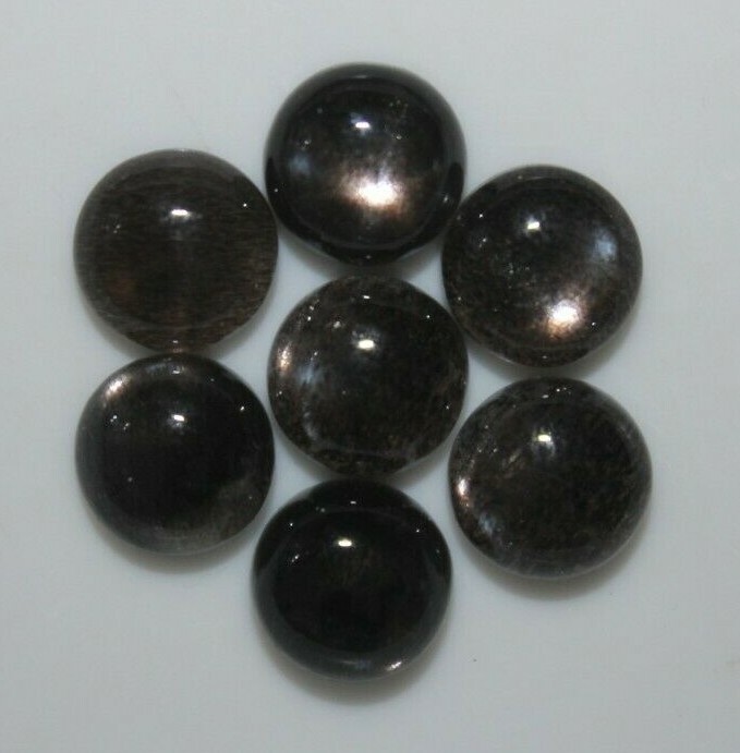 Black Moonstone 3mm, 4mm, 5mm, 6mm, 8mm Flat Back Round Cabochon Loose Gem(s)