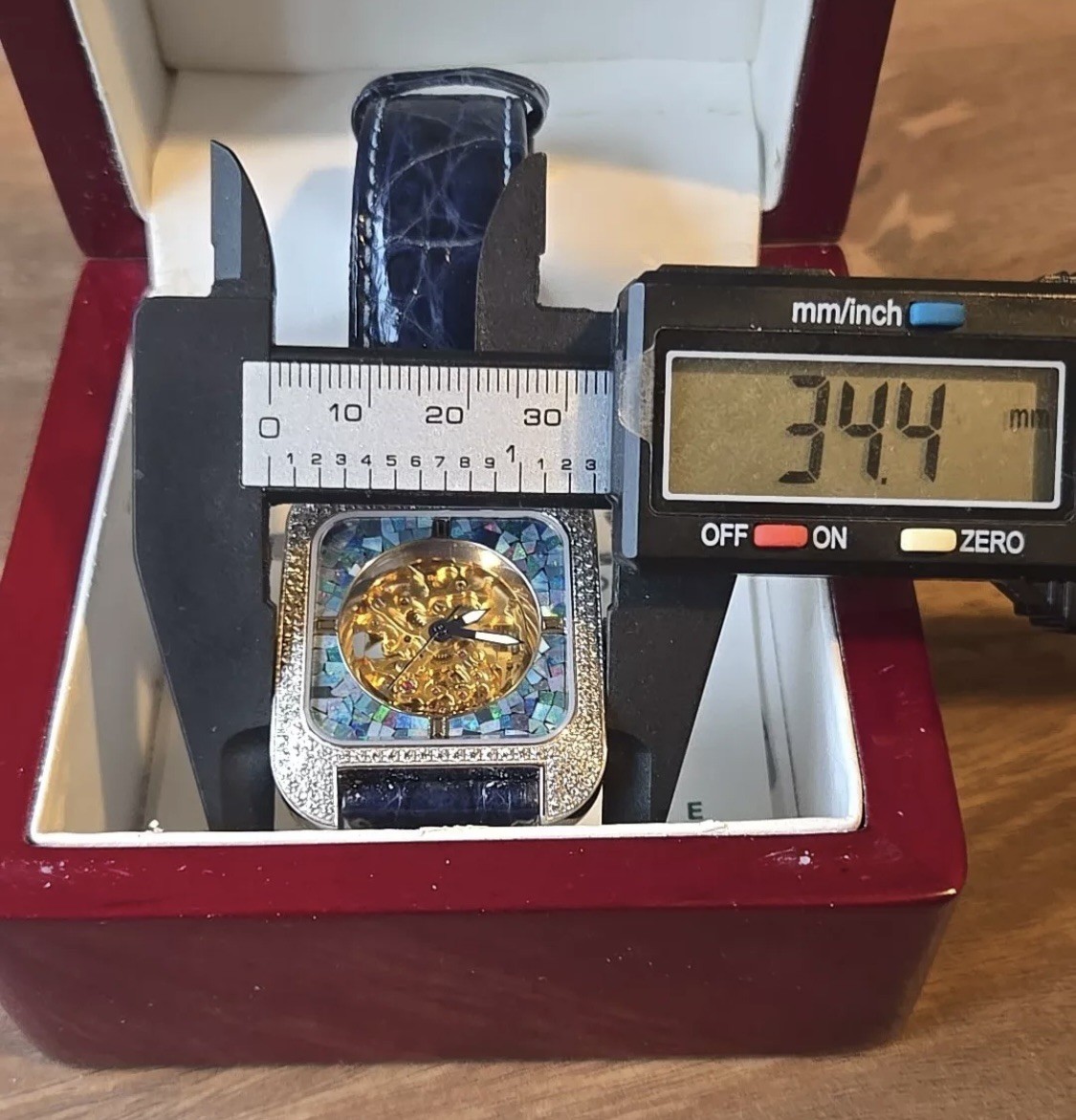 Croton Opal Crystal Sapphire Crocodile Band Limited Edition Automatic Watch #150