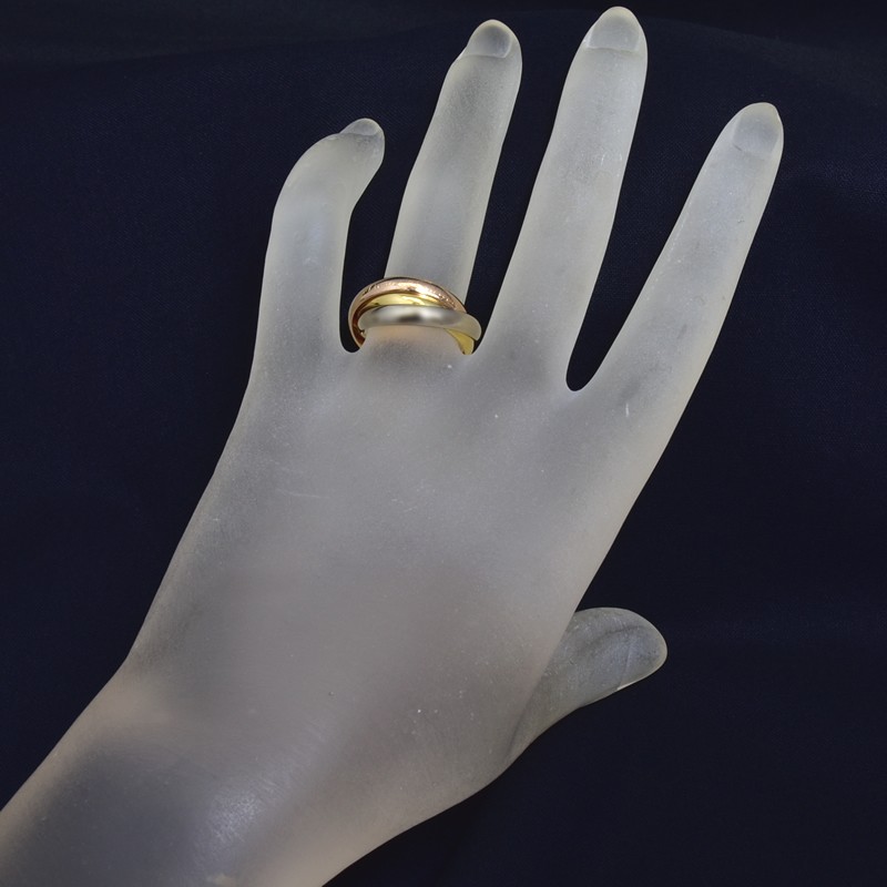 Cartier Trinity Ring #53 US6-6.25 K18WG K18YG K18PG 7.9g 491377