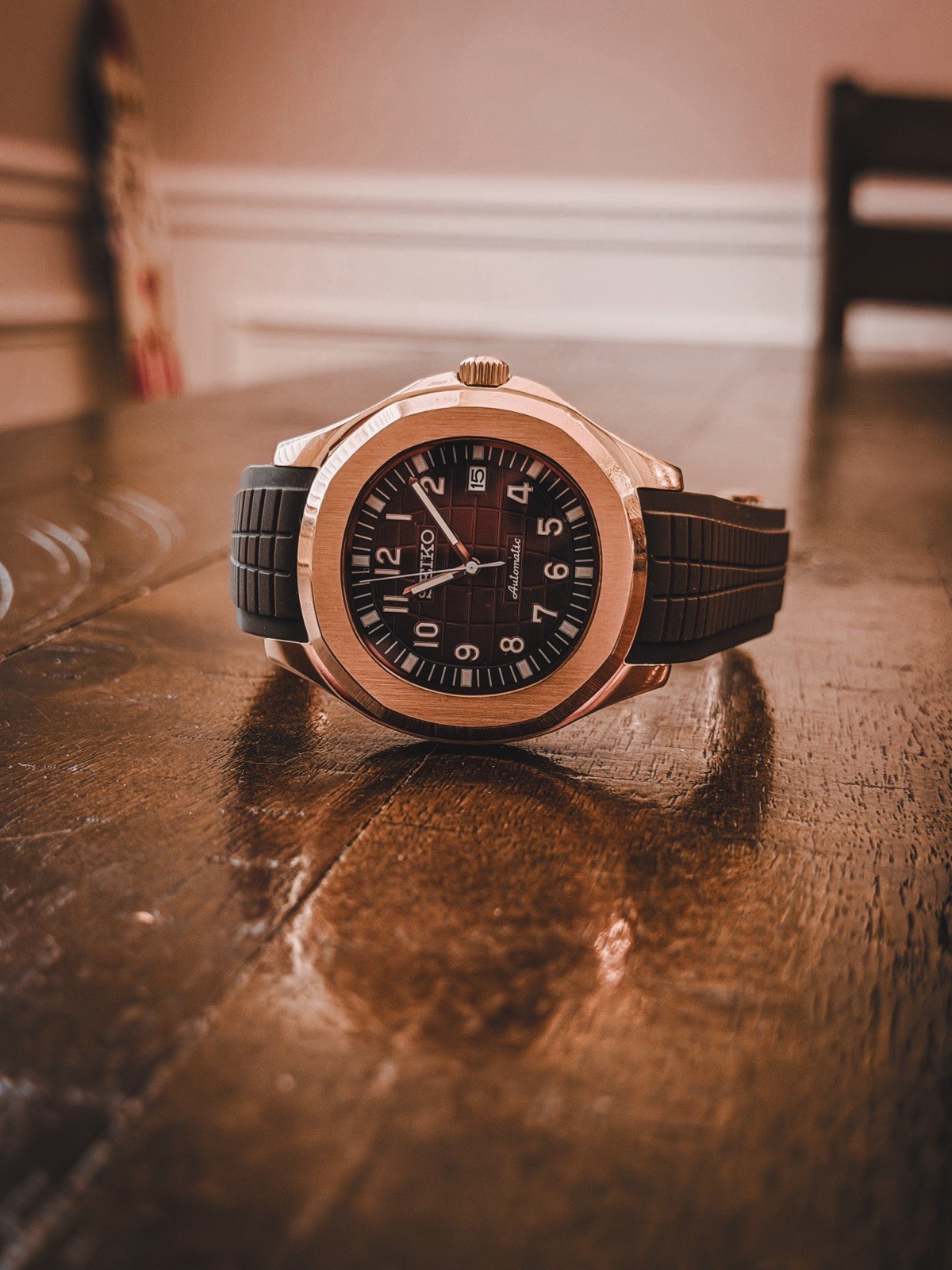 Somerville Seiko Mod Aquanaut Rose Gold NH35 Automatic Sapphire 40mm