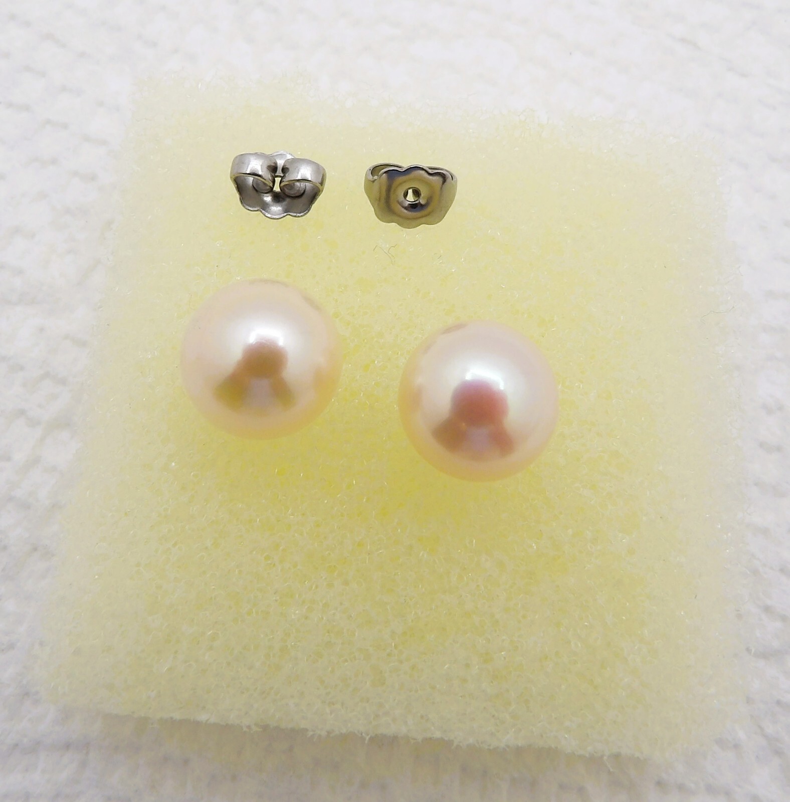 10.2 MM NATURAL PASTEL BUTTON GENUINE FRESHWATER PEARL JEWELRY EARRINGS ER036#10