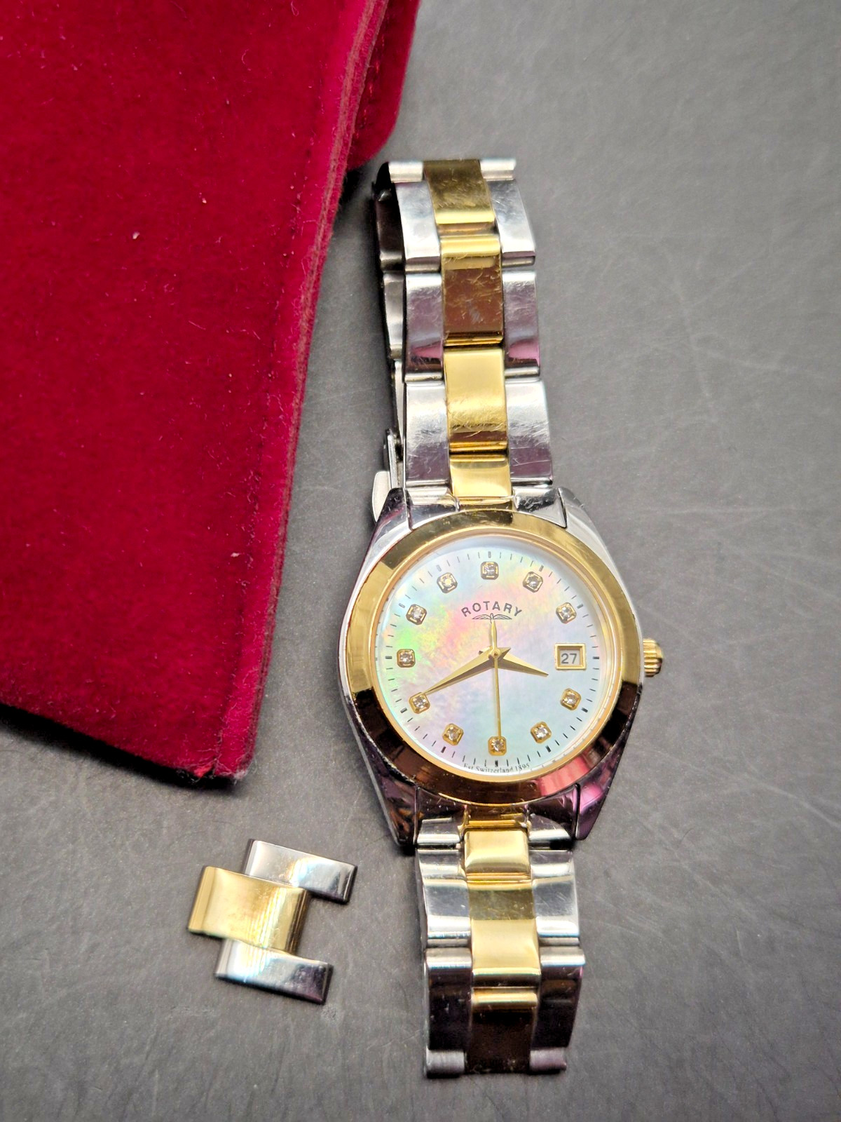 ROTARY Women’s Two-Tone Stainless Steel Bracelet Calendar Watch-VGC/Working