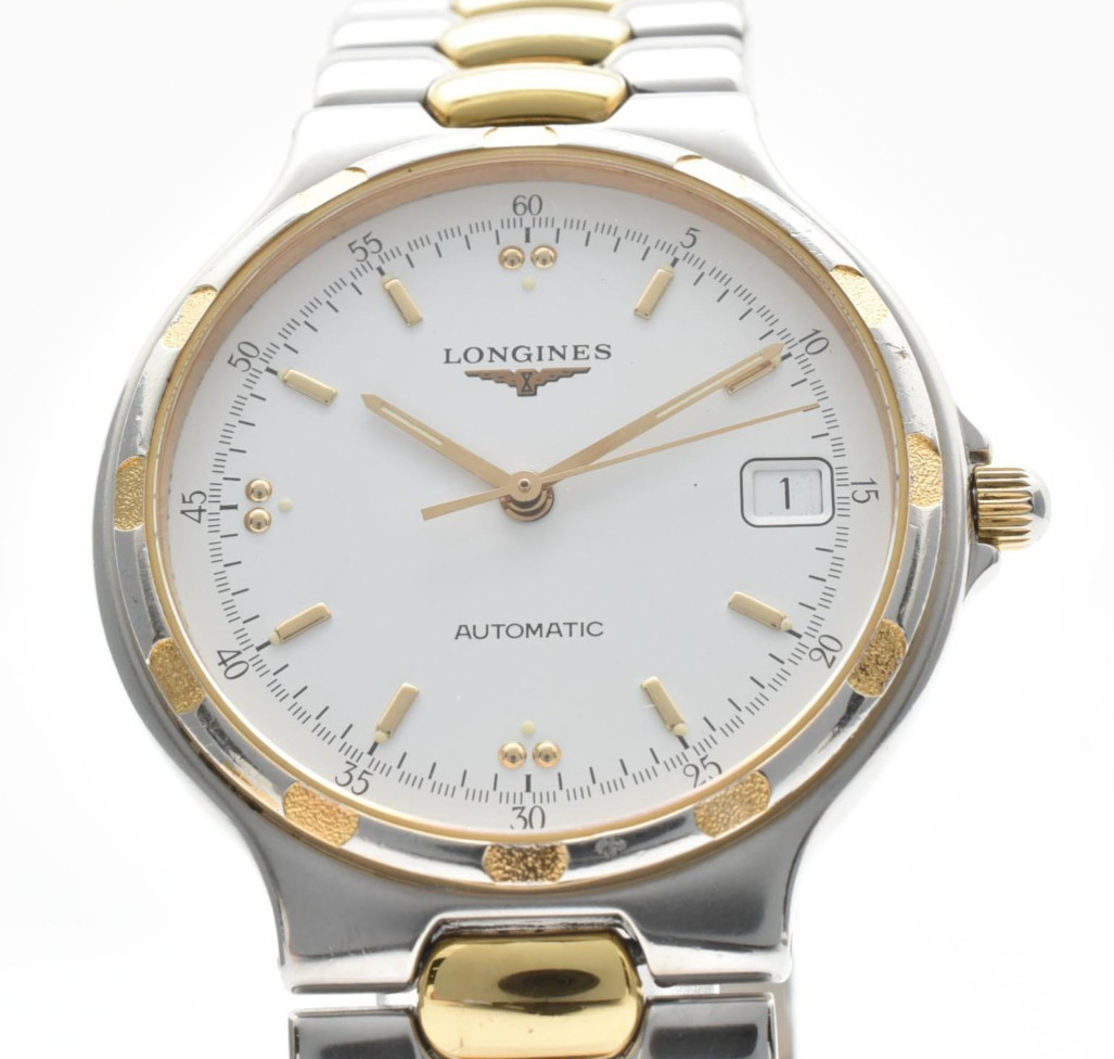 [N MINT] LONGINES Conquest L1.620.3 White Dial Silver Gold Automatic Men’s Watch