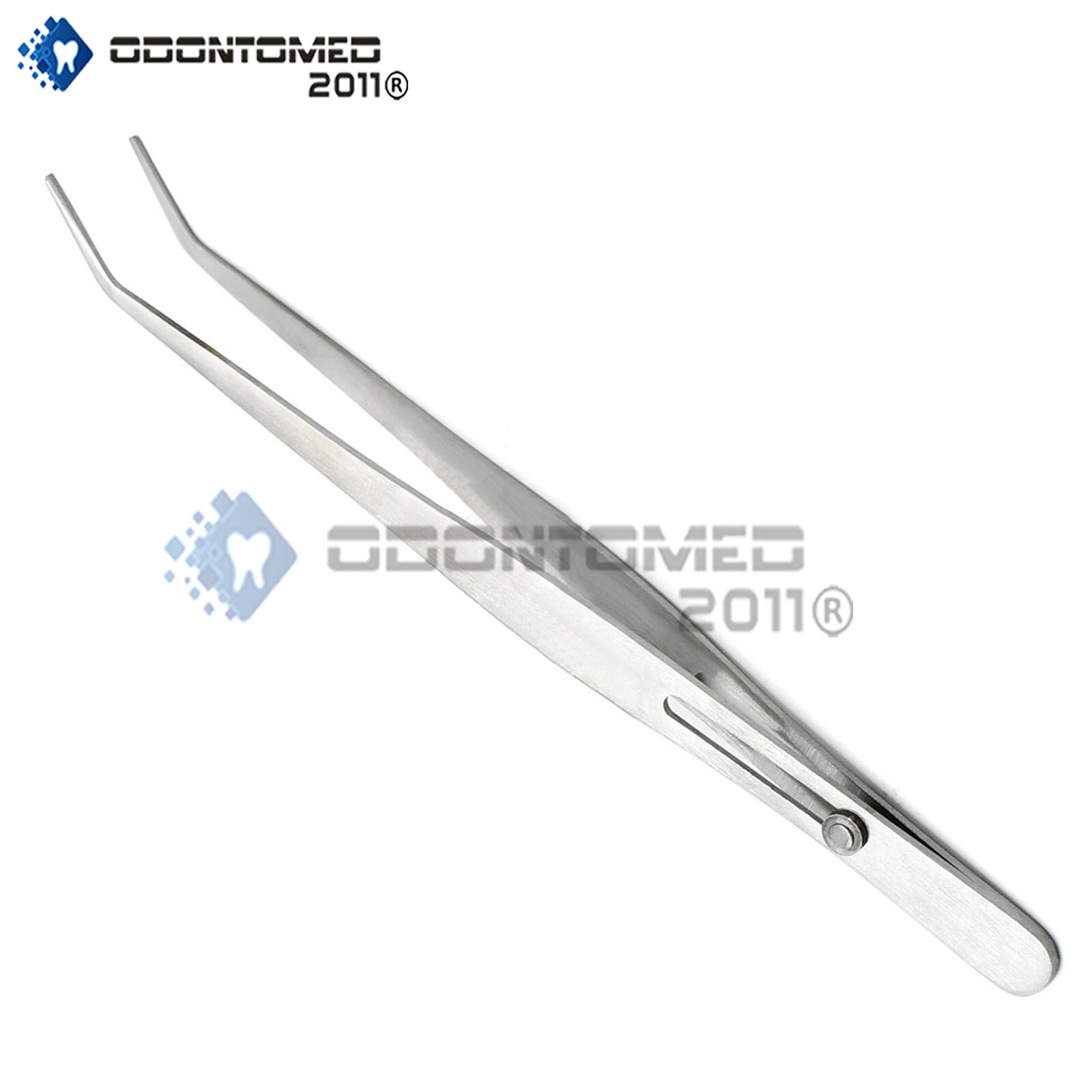 ODM Tweezers Bent Tip Slide Locking Button Curved Smooth Tips Hobby Craft