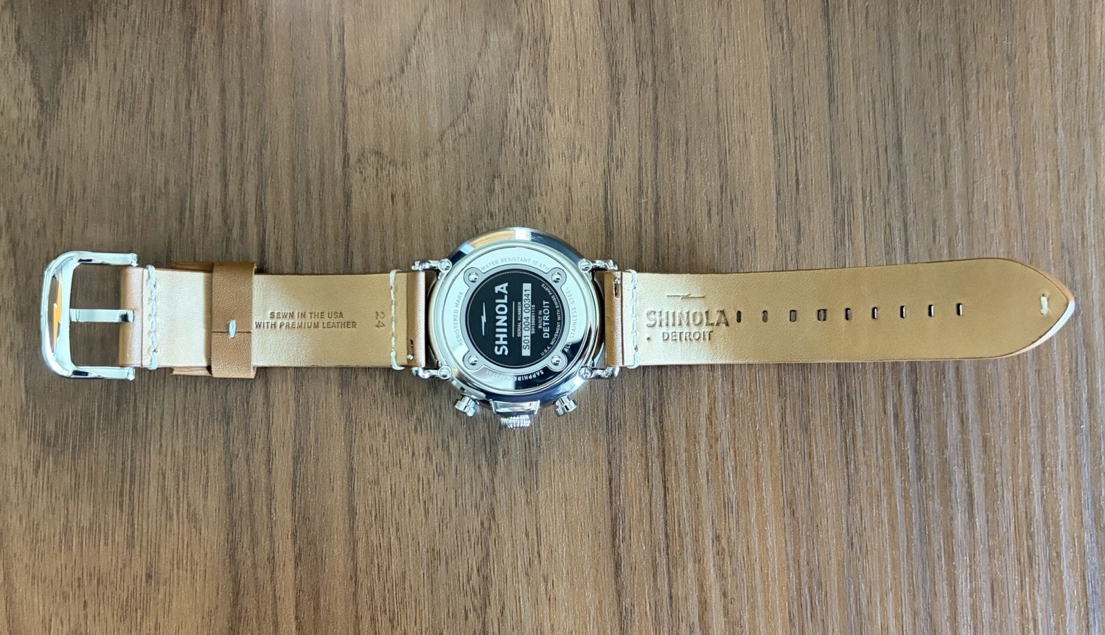 Shinola Runwell Argonite-5021 Chronograph Quartz Cream Dial Brown Leather Strap