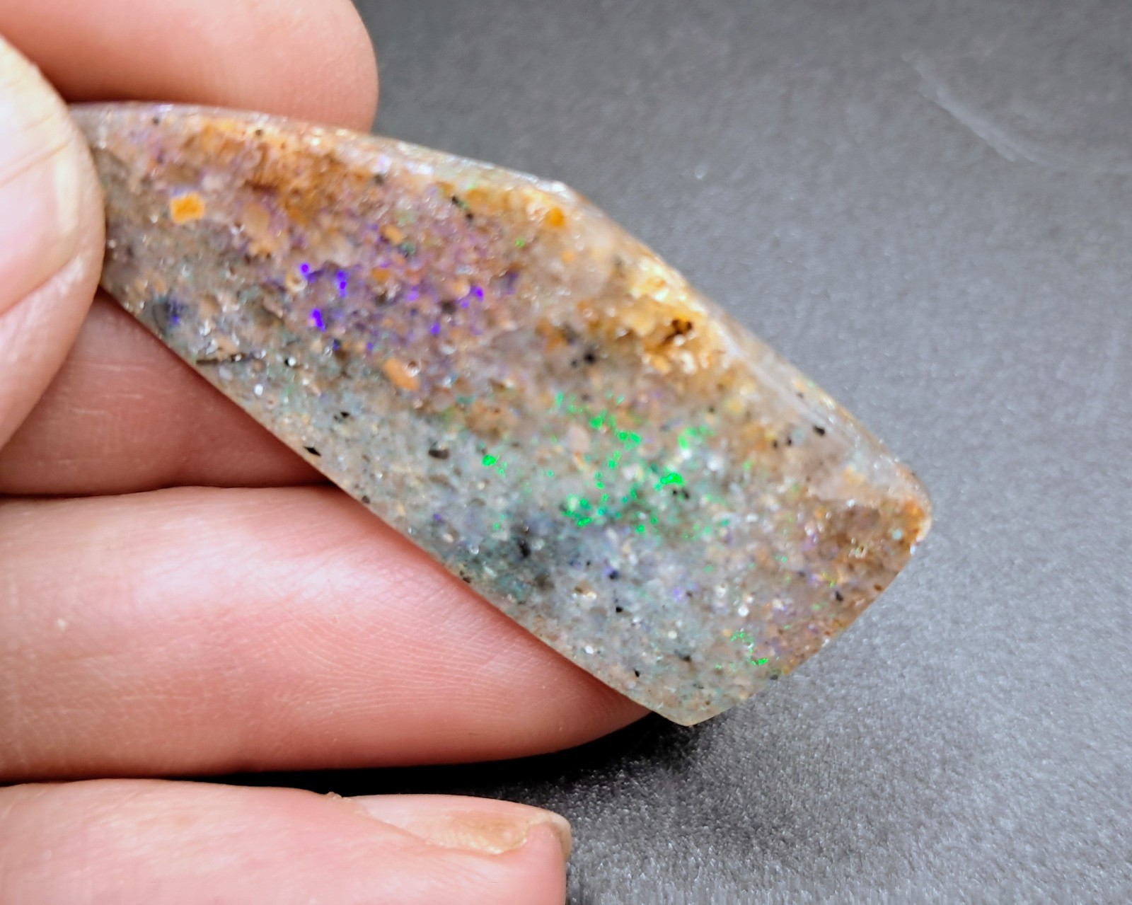 Louisiana Opal Cabochon 43.5 X 18 mm Freeform