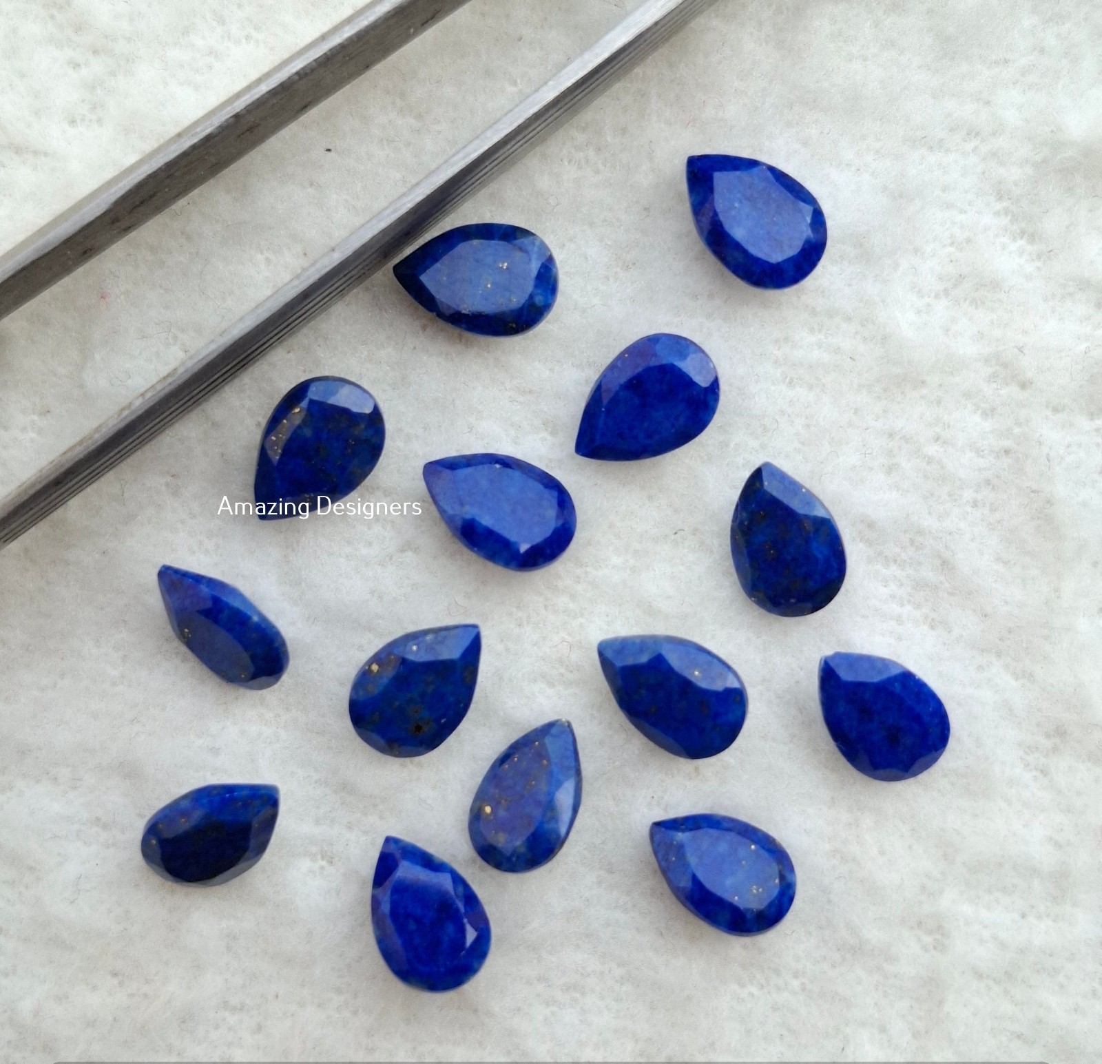 Natural Lapis Lazuli Pear Faceted Cut 5x7mm to 20x25mm Loose Gemstone