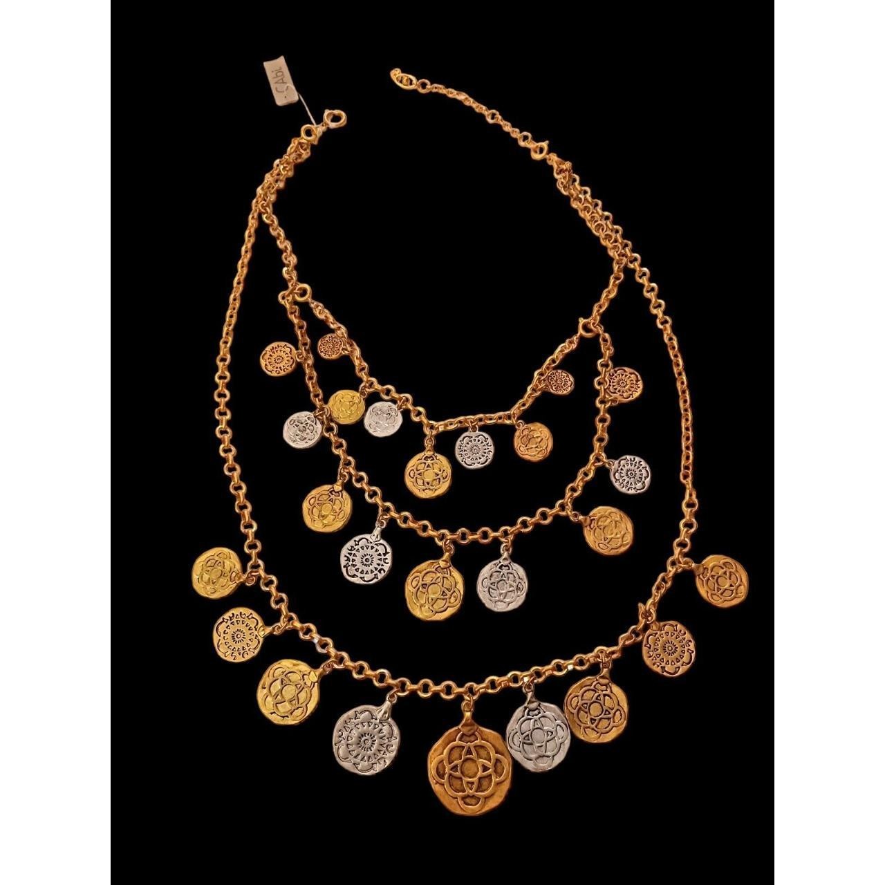 Vintage Cabi Tile Coin Necklace & Bracelet Gold & Silver Tone Interchangeable