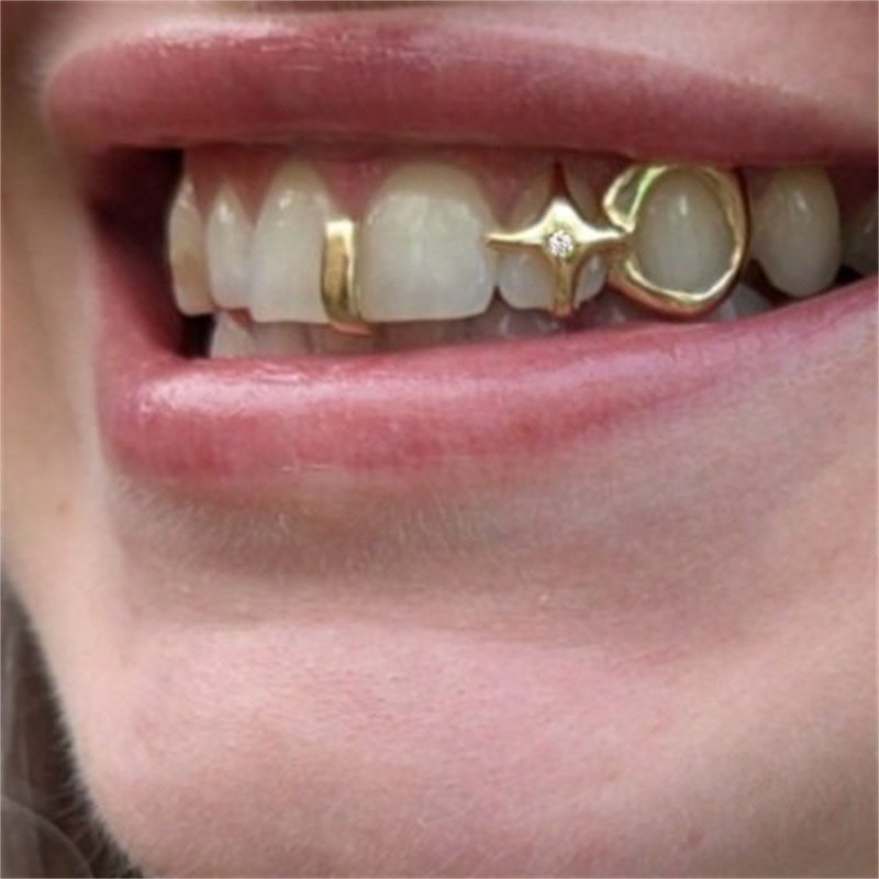 Single Tooth Grills Cap Diamond Gold Hip Hop Braces Cosplay Jewelry Teeth Decor