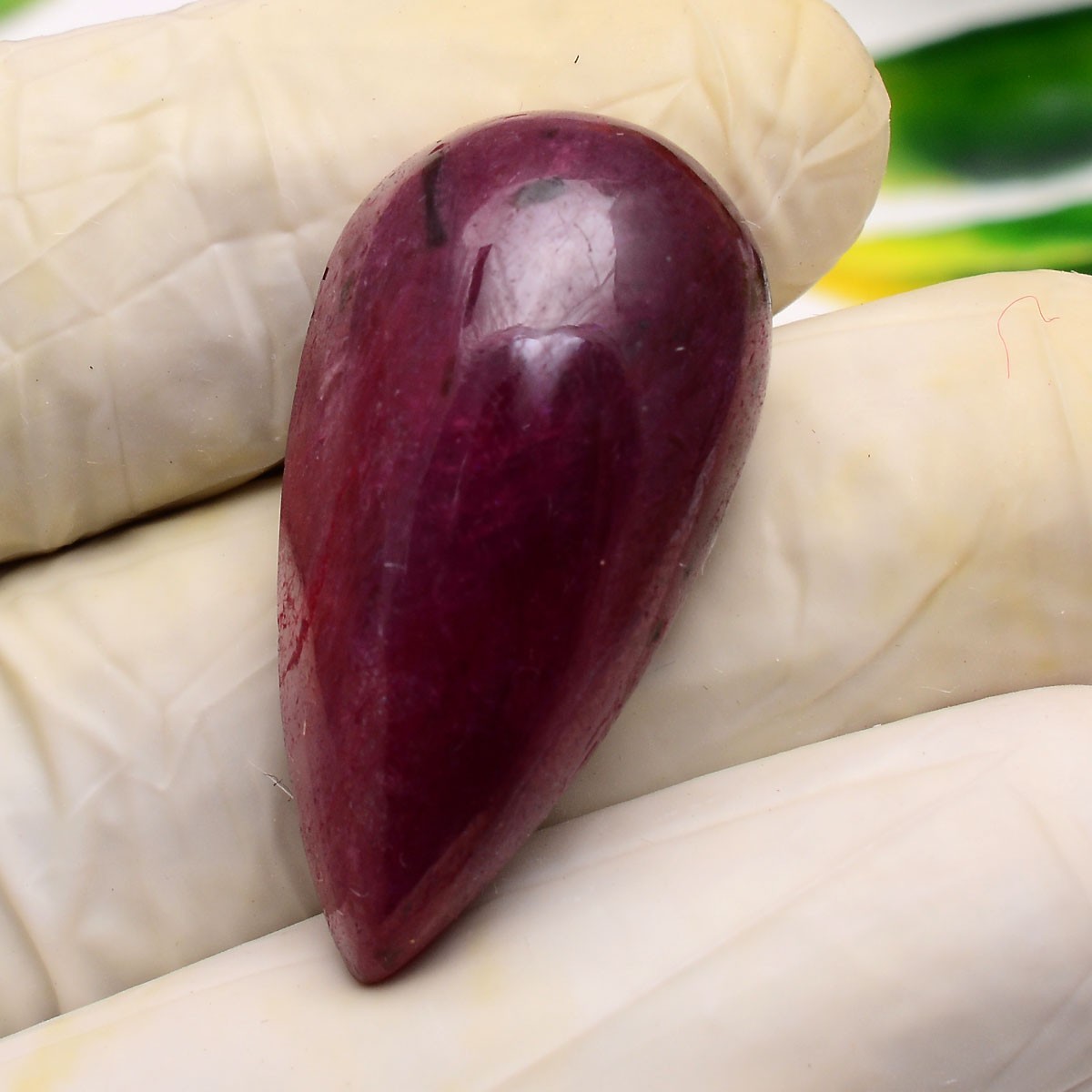 70.10 Cts Natural Red Ruby 33mmx16mm Pear Cabochon Untreated Huge Loose Gemstone