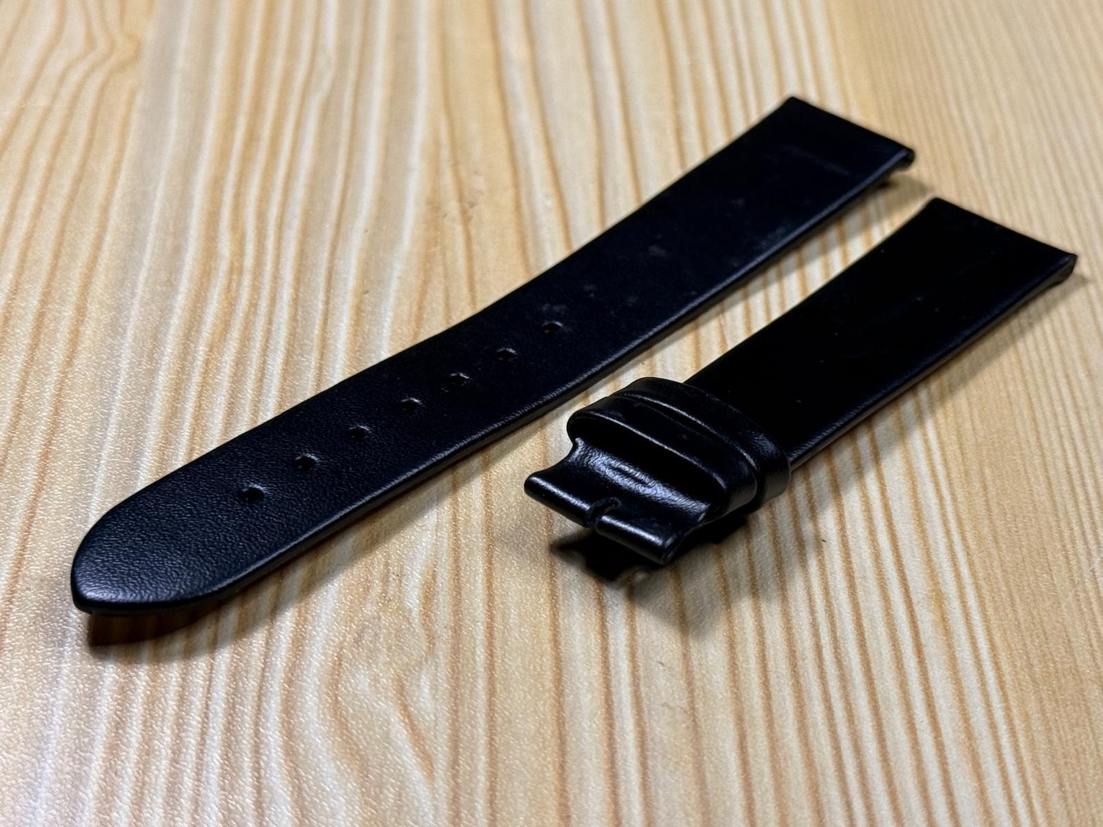 18mm Condor Genuine Calf Black soft Leather Watch Strap/Band Without Buckle