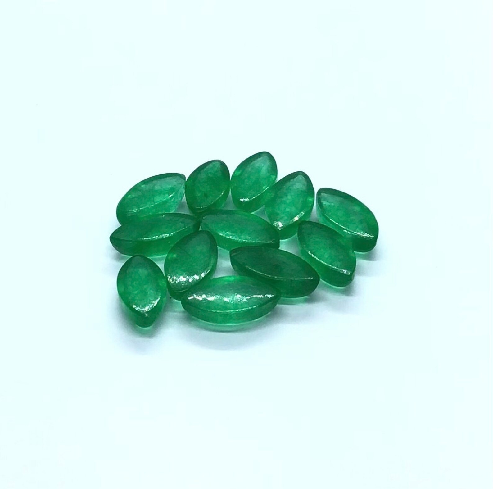 Emerald Quartz Marquise Cabochon Green Gemstone Lot For Crafting 4x8mm – 15x30mm