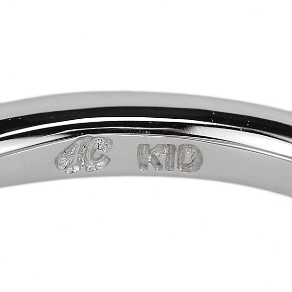4℃ diamond ring K10 white gold Used 908530