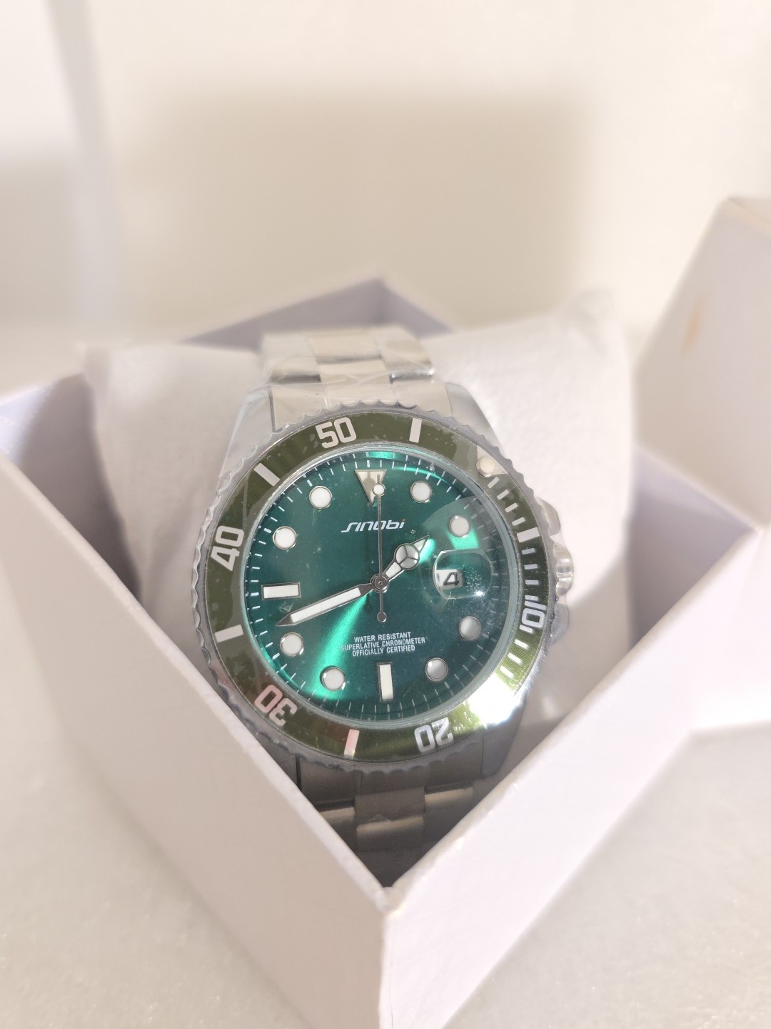 Sinobi Stainless Steel Watch, Green , Analog