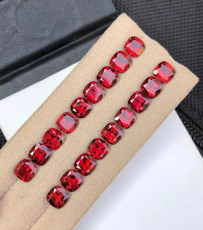 20.00 CT natural 6 mm calibrated Rhodolite Garnet cushion shape from Africa