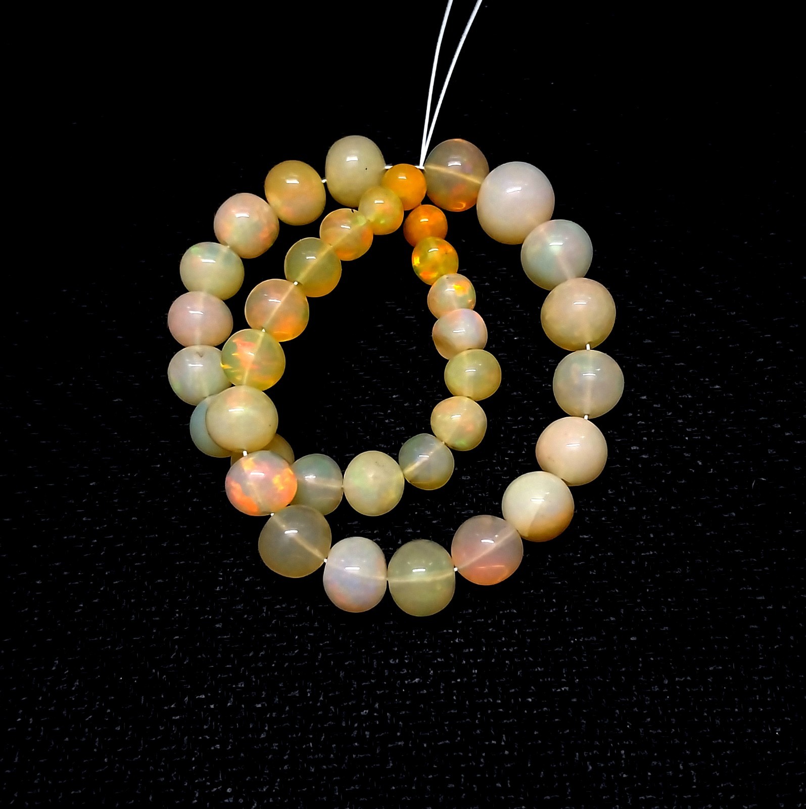33 Carat 4.5 to 8 MM Natural Smooth Ethiopian Opal Ball Shape 8 inch Beads