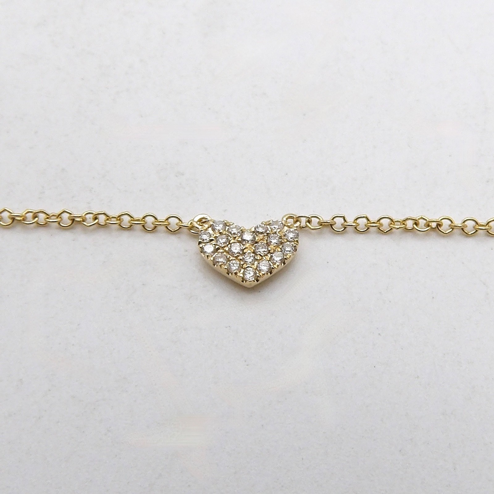 Solid 14k Gold Natural Diamond Heart Pendant Necklace Pave Setting Gabriel Co