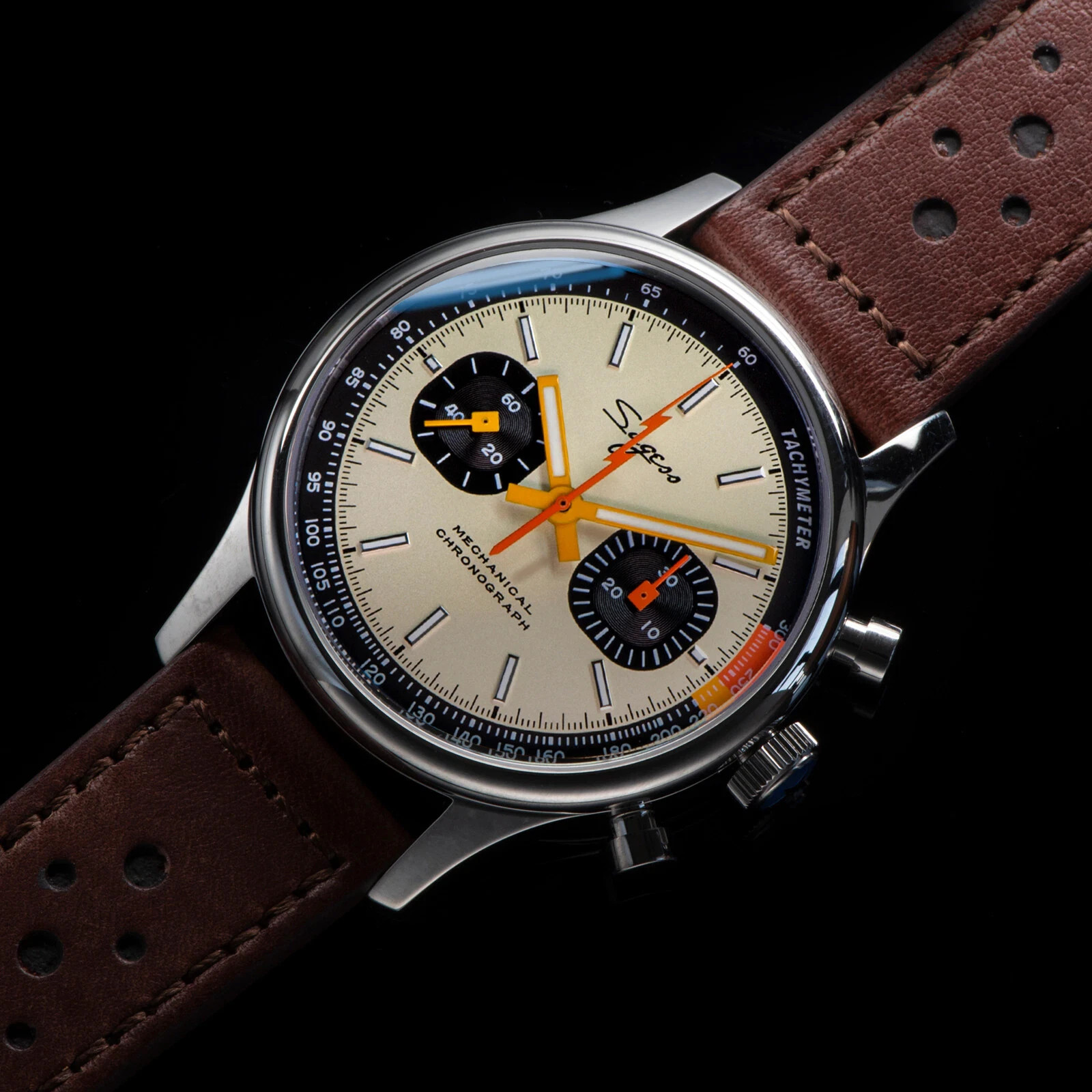 Seagull 1963 Sugess Panda 40mm Racing Chronograph Sapphire ST1901 BNIB Swan Neck