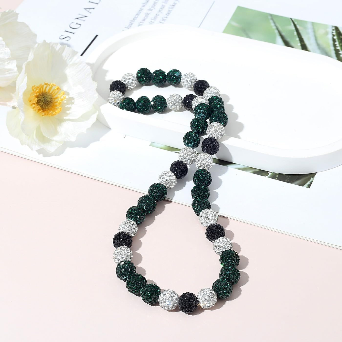 Baseball Necklace Beaded Chains for Men, Bling Ice 16In/18In/20In Baseball Gi…