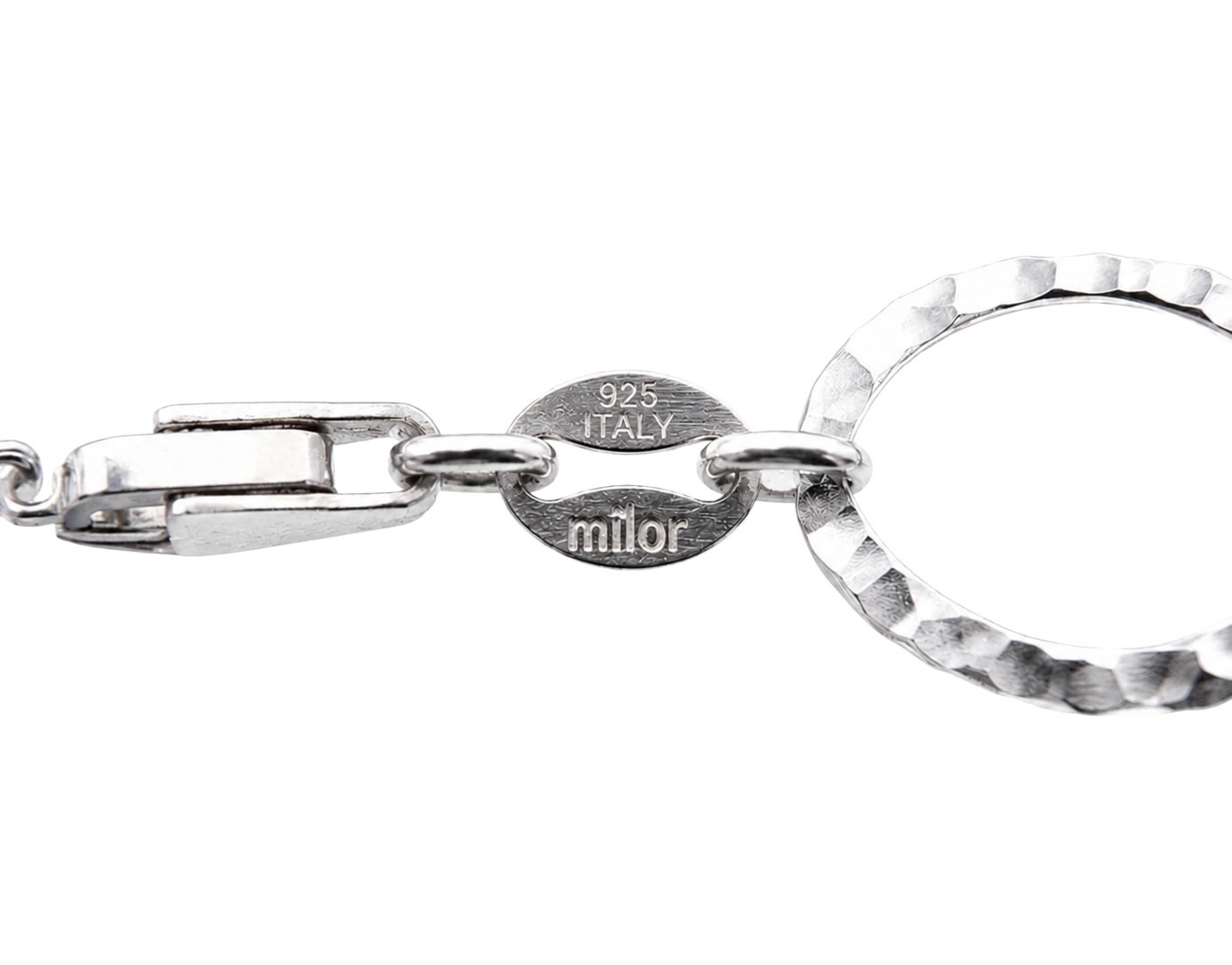 Milor Sterling Silver 925 Necklace with Rock Crystal – Made in Italy 1990s