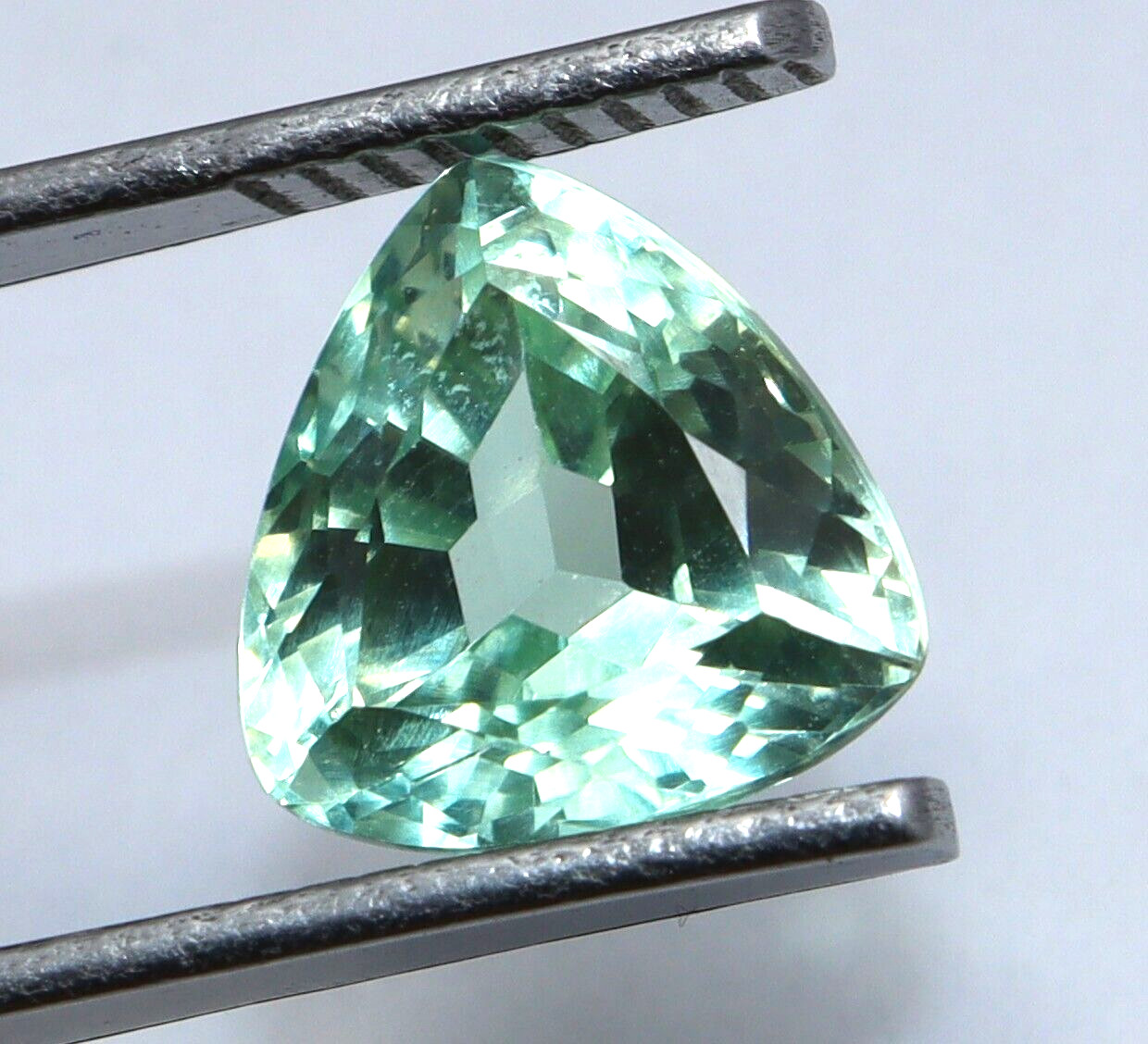 Natural 6.95 Ct Trillion Cut Green Montana Sapphire CERTIFIED Loose Gemstone
