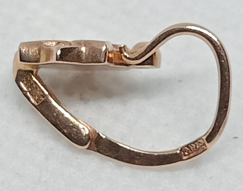 STAMPED 583 (14K ) USSR SOVIET ORIGINAL ROSE GOLD DROP EARRINGS