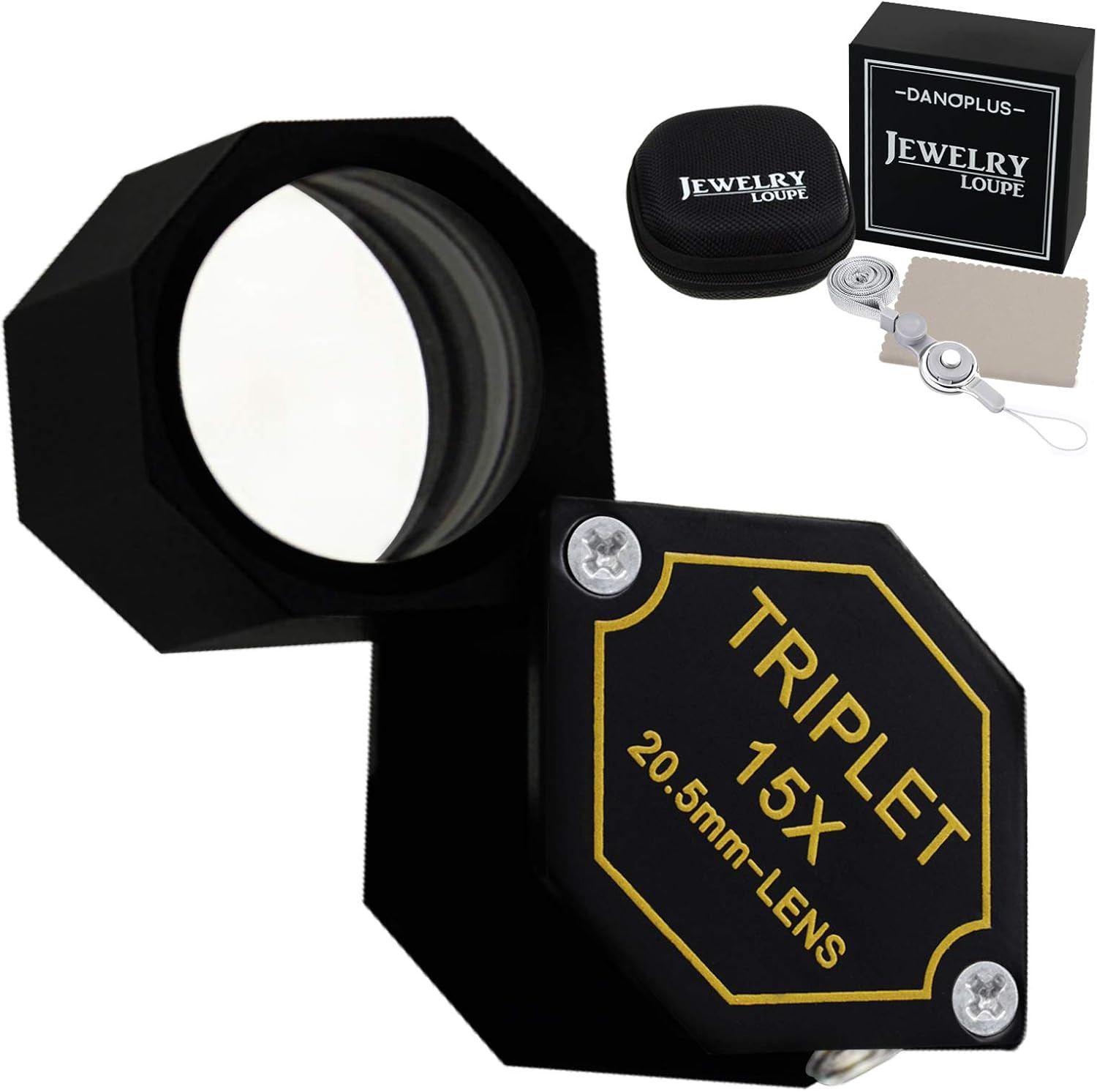 15X Magnifier Jewelry Loupe 20.5Mm Triplet Lens Optical Glass Pocket Gem Magnify