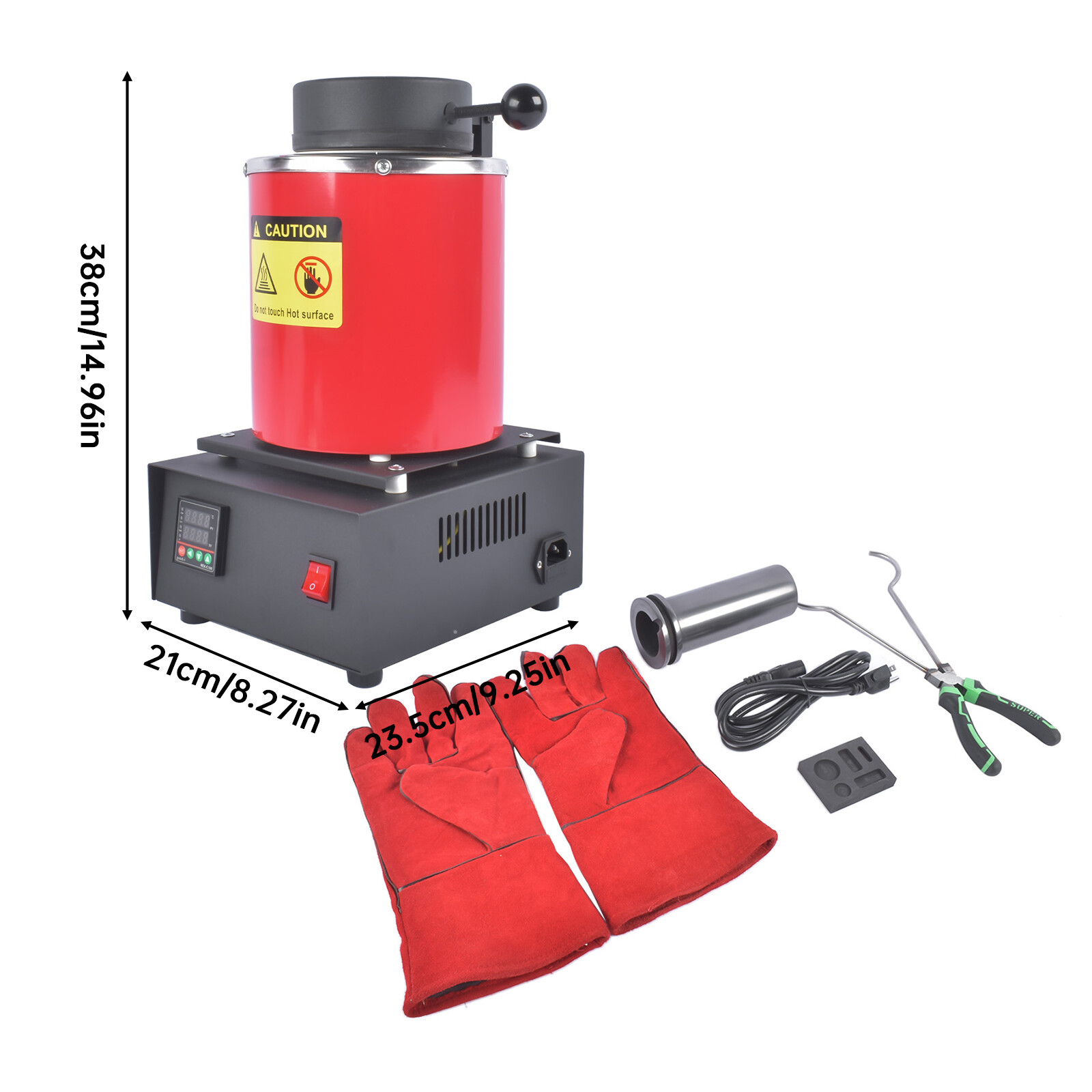 3KG Gold Melting Furnace 1150°C/2102°F Small High-Temperature Casting Furnaces