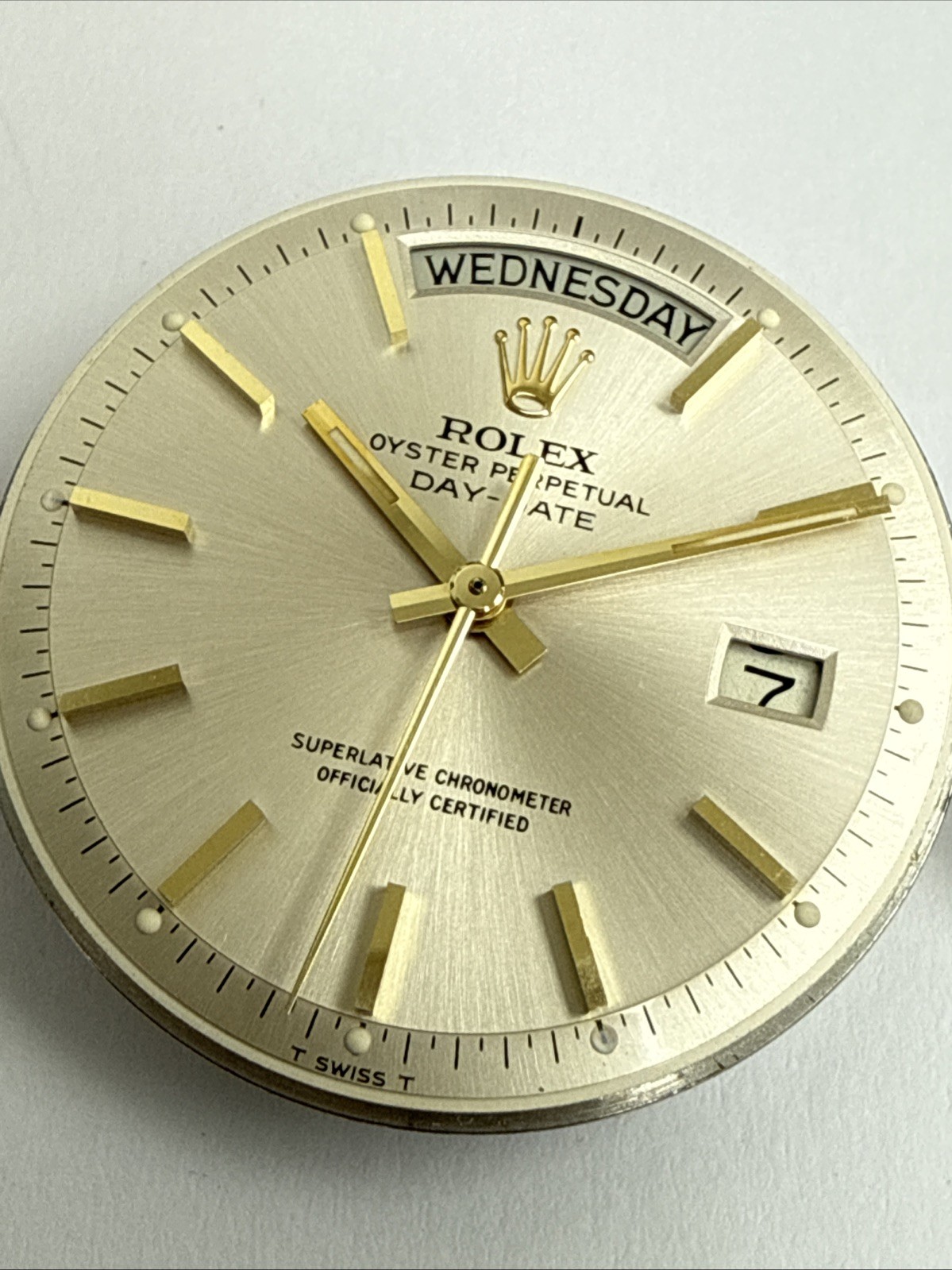 Rolex President 36 mm 1556 Non Quick Set Complete Movement, Pie Pan Dial & Crown