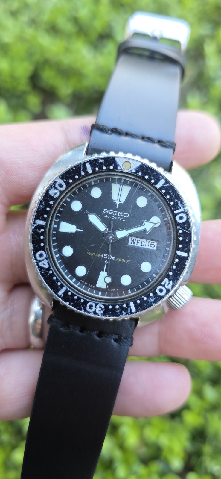 VINTAGE SEPTEMBER 1979 SEIKO 6309 7040 AUTOMATIC SUWA TURTLE DIVER WATCH
