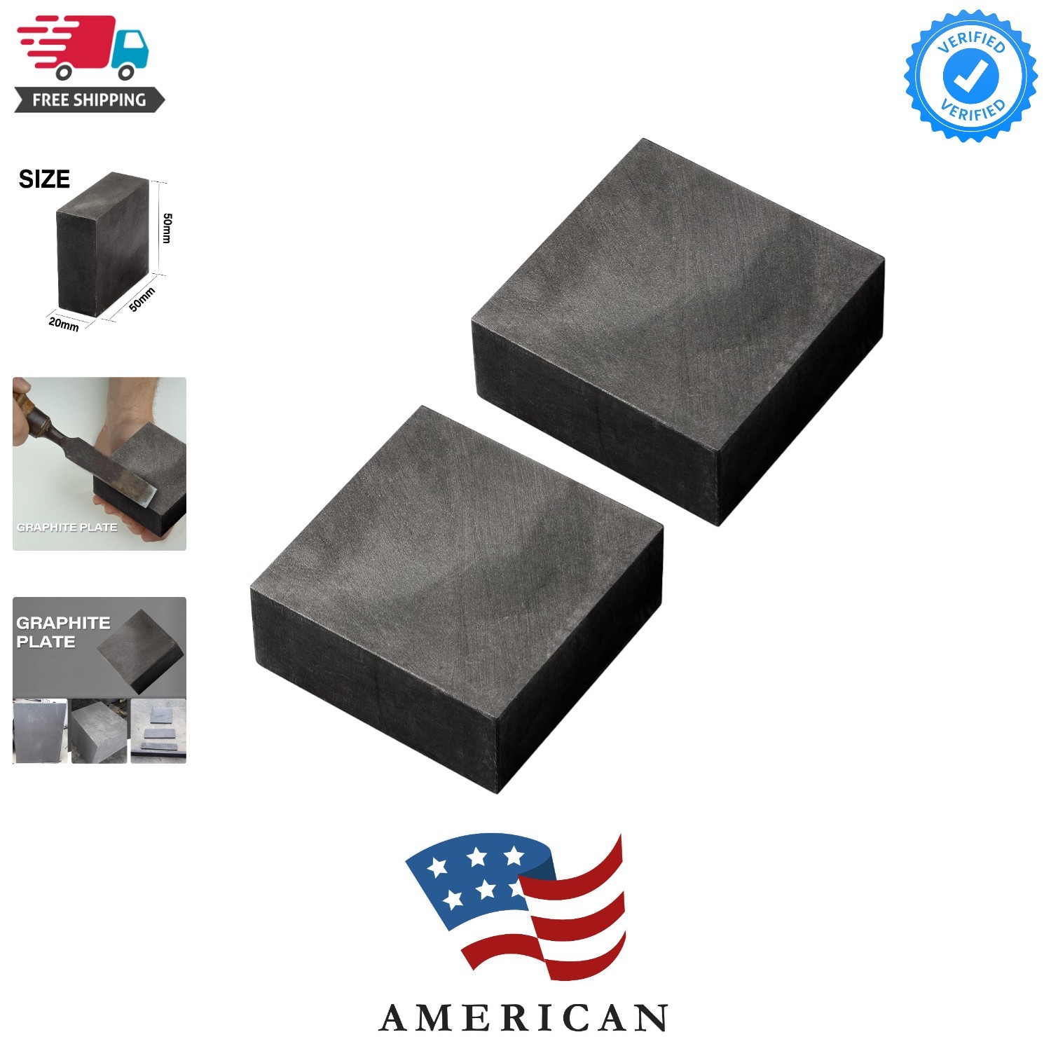 2 Packs Graphite Ingot Block 99.9% High Purity EDM Graphite Plate Blank Milli…