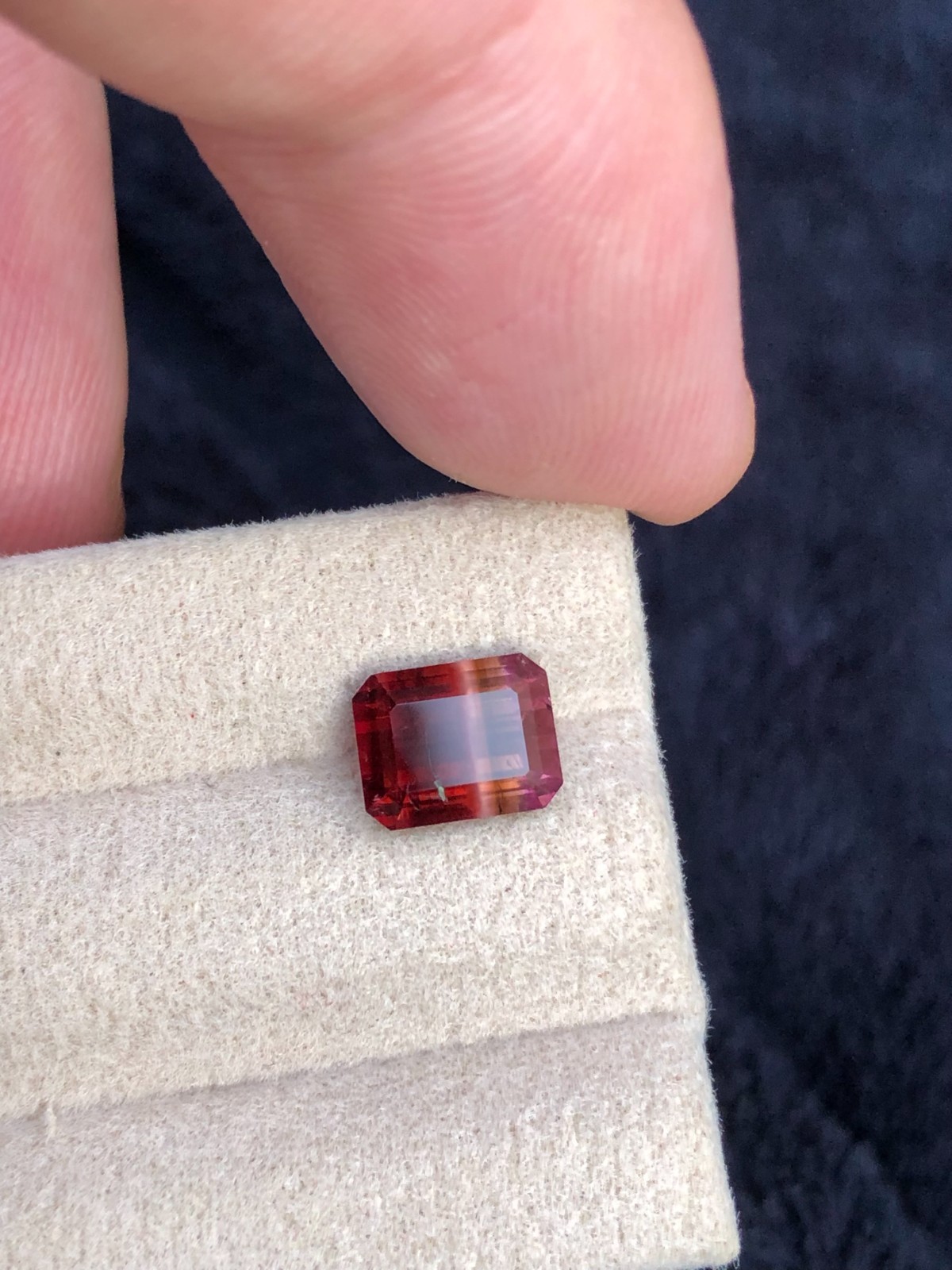 Emerald Cut Quad Color Natural Tourmaline Gemstone: 1.8 Carats