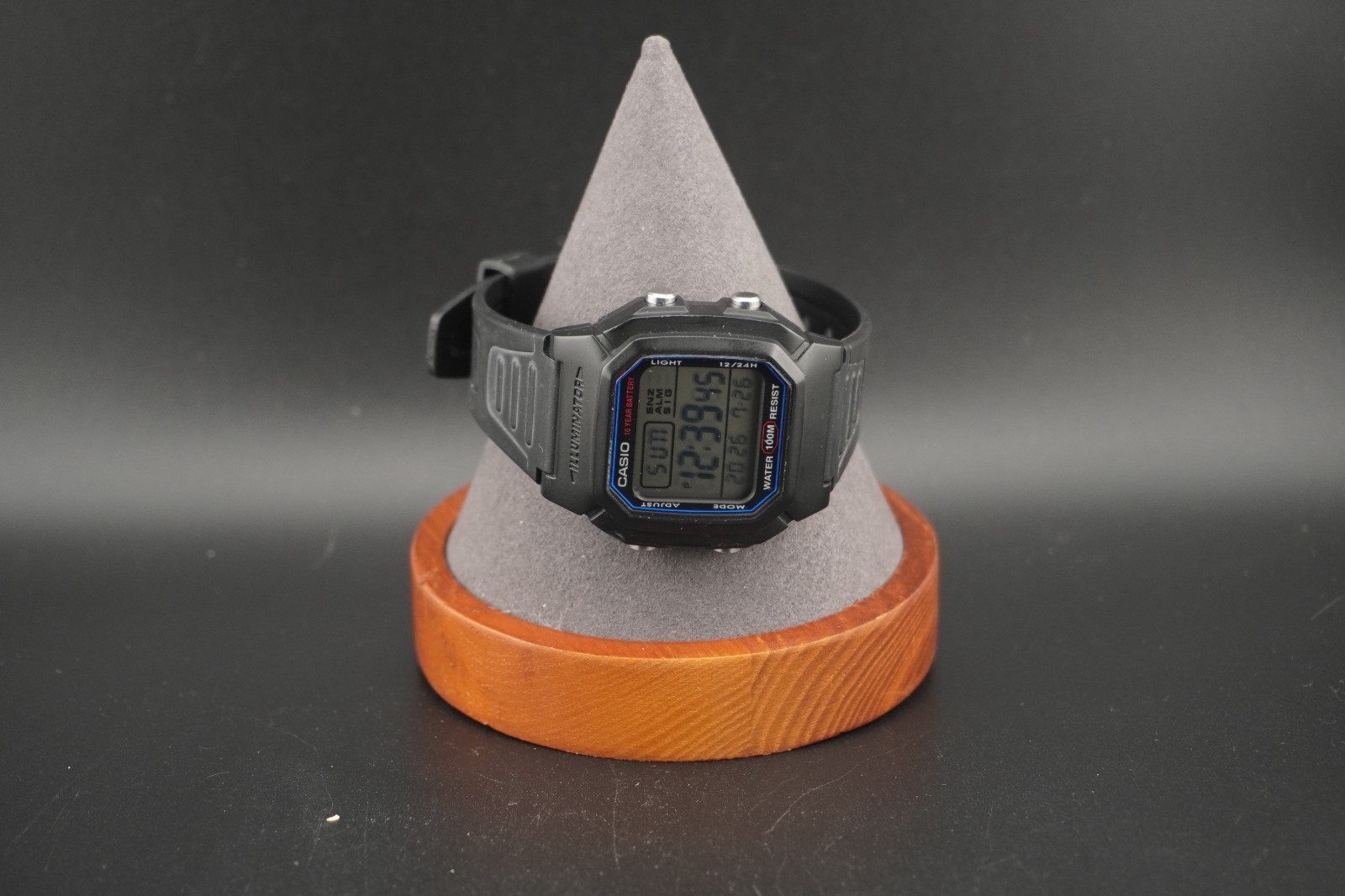 Watch (USED) Casio W800H-1AV, 10 Year Battery,Chronograph Resin Watch, 100 Meter