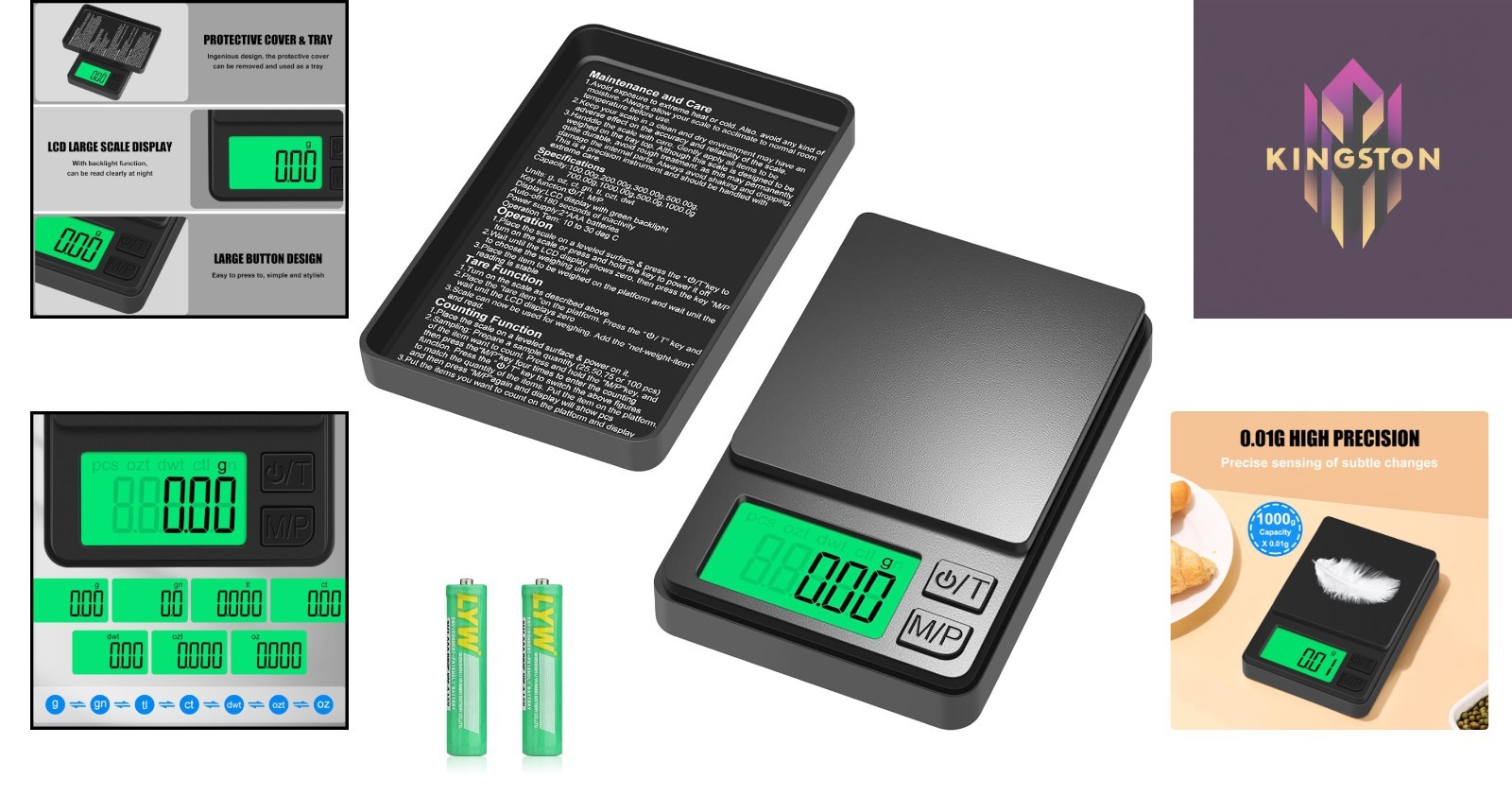 Precision Digital Pocket Scale 1000g x 0.01g – Perfect for Jewelry & Food