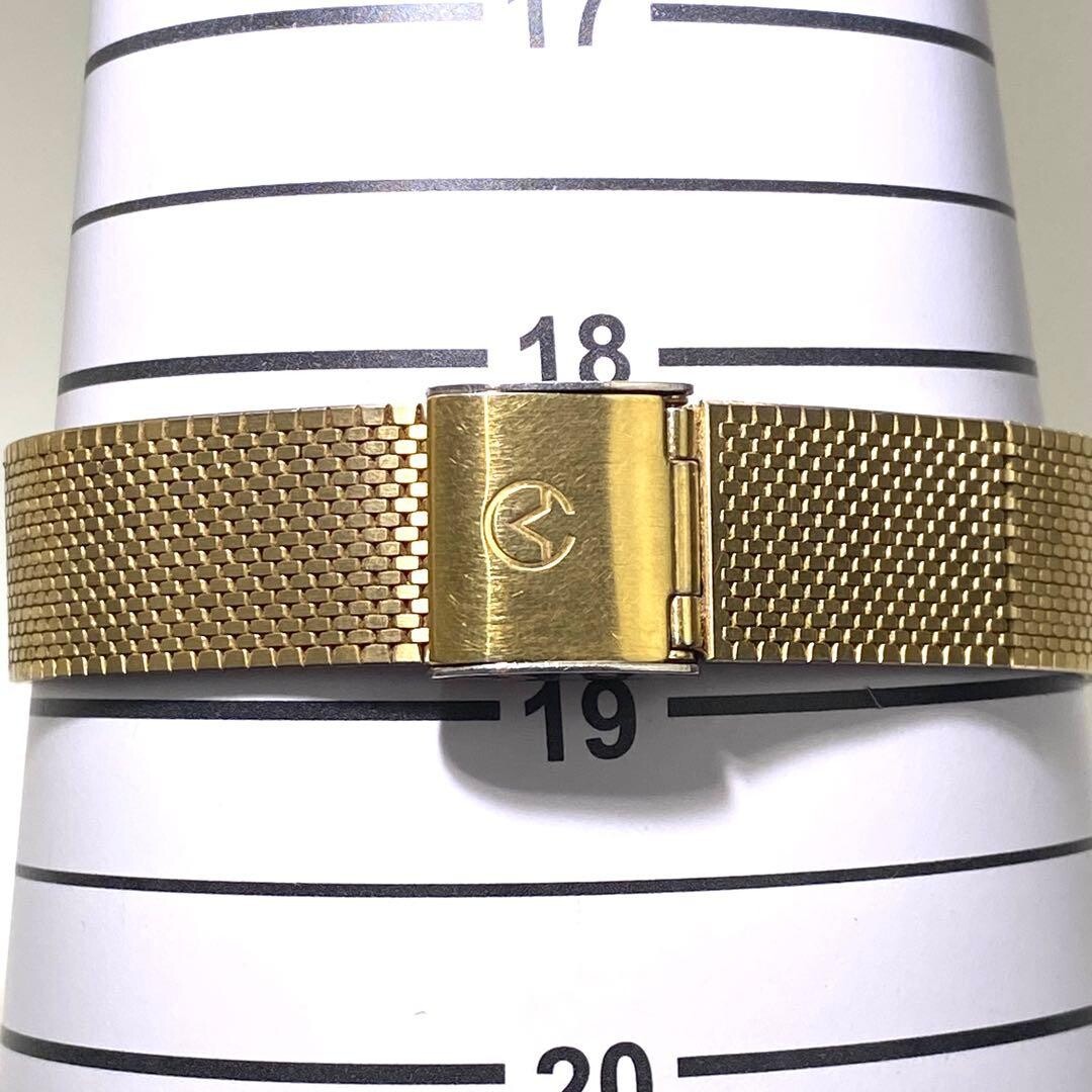 AUREOLE Wristwatch Square Mesh Bracelet Gold Authentic From Japan