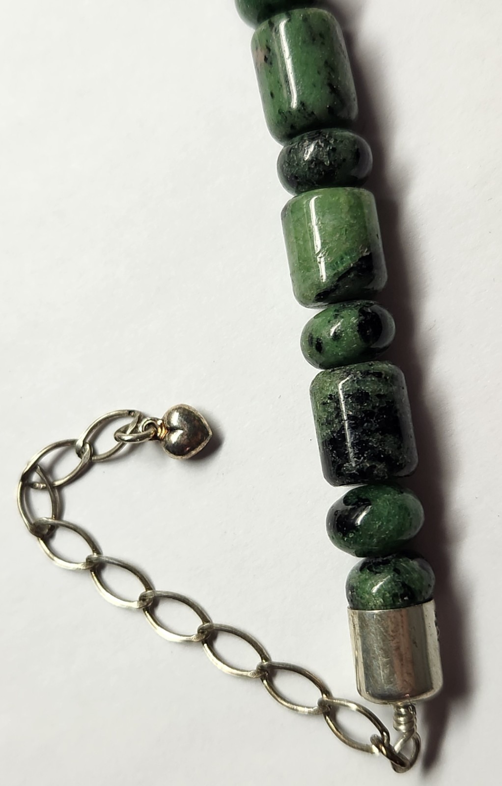 DRT Jay King Polished Ruby in Zoisite (Anyolite) Sterling Silver Necklace