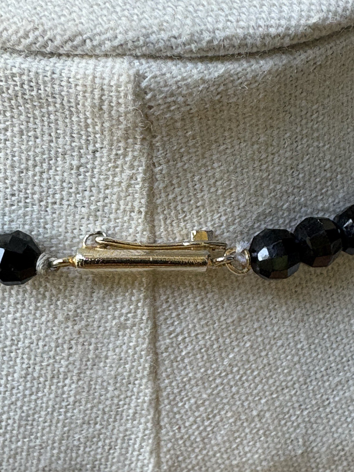 Vintage Mid-20th Century Faceted Black Onyx & Baroque Freshwater Pearl Necklace