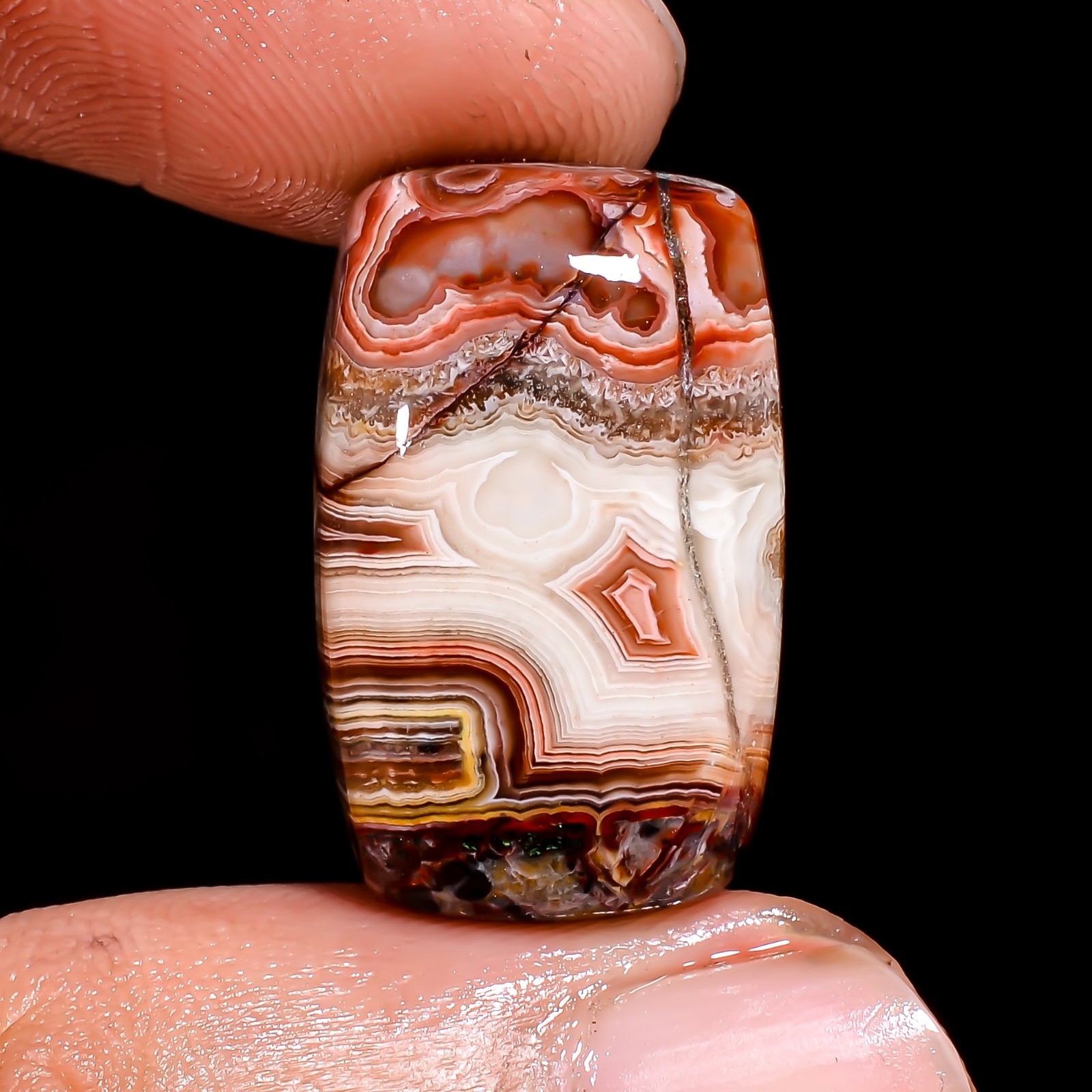 Natural Crazy Lace Agate Radiant Cabochon Loose Gemstone 21X13X5 MM 14.5 Cts.