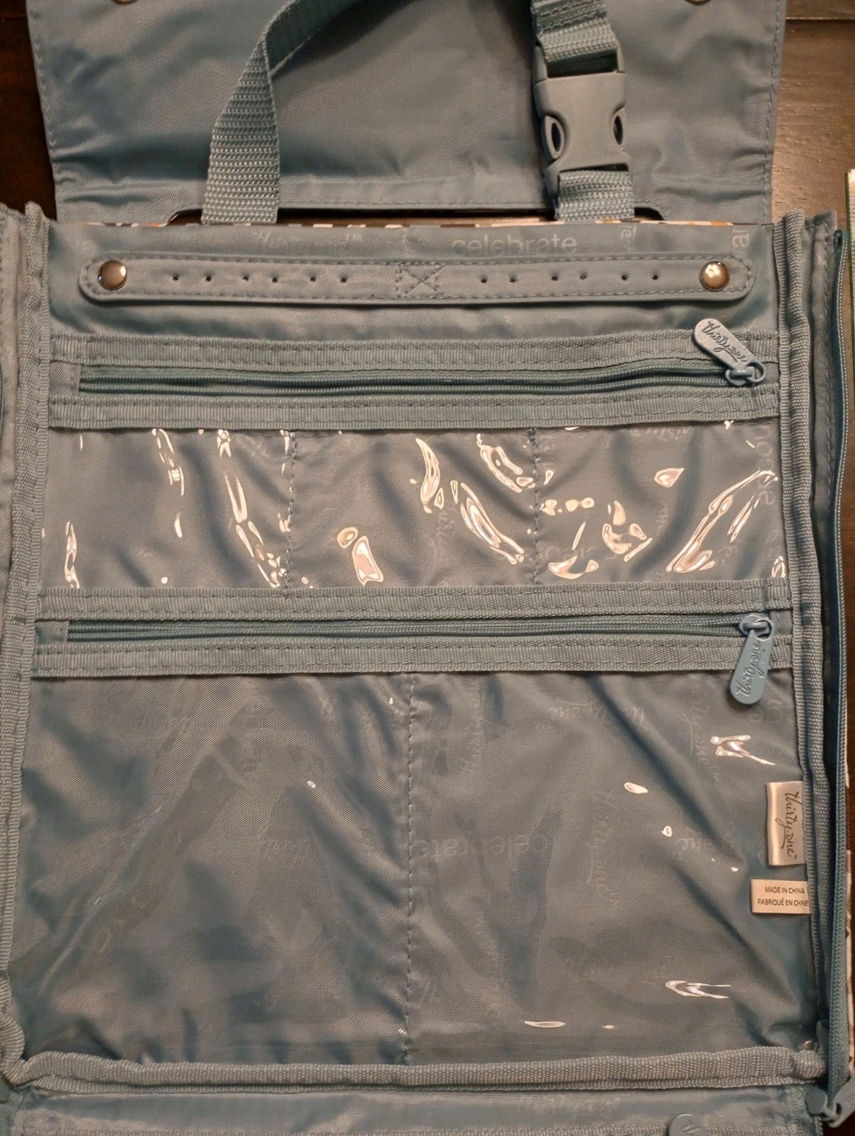 Thirty-One Folding Hanging Zipper Jewelry Organizer w/ Pockets Paisley Travel