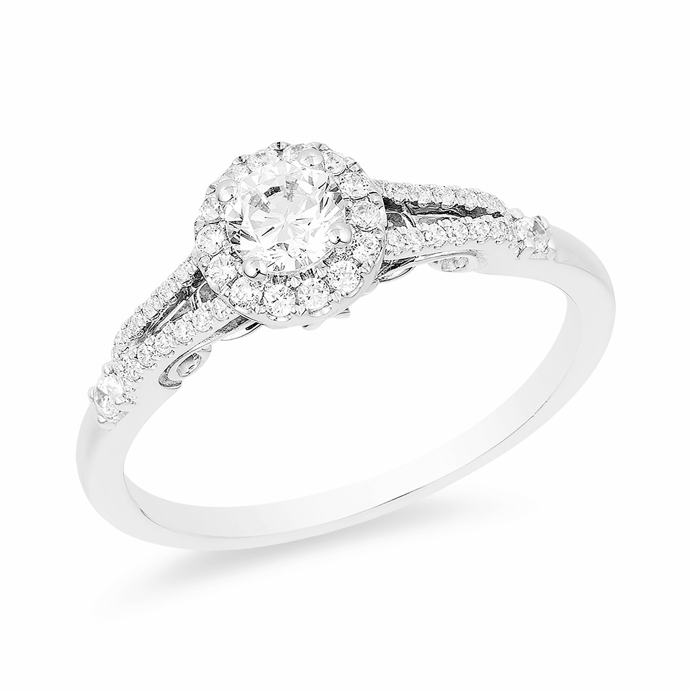 0.70Ct White Round Cut CZ Women’s Engagement Ring In Solid 925 Sterling Silver