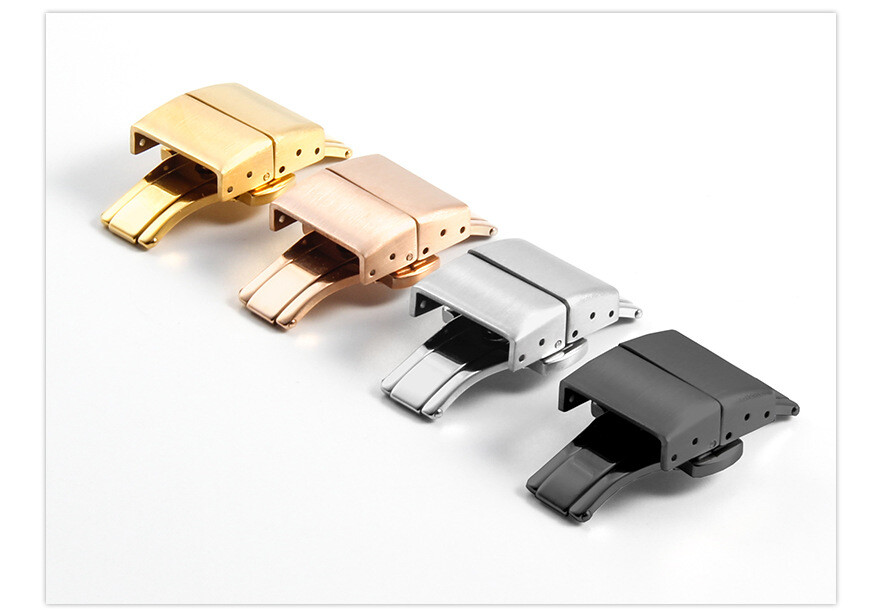 Butterfly Buckle Double Push Turtle Back Stainless Steel Strap Buckle 18 20mm